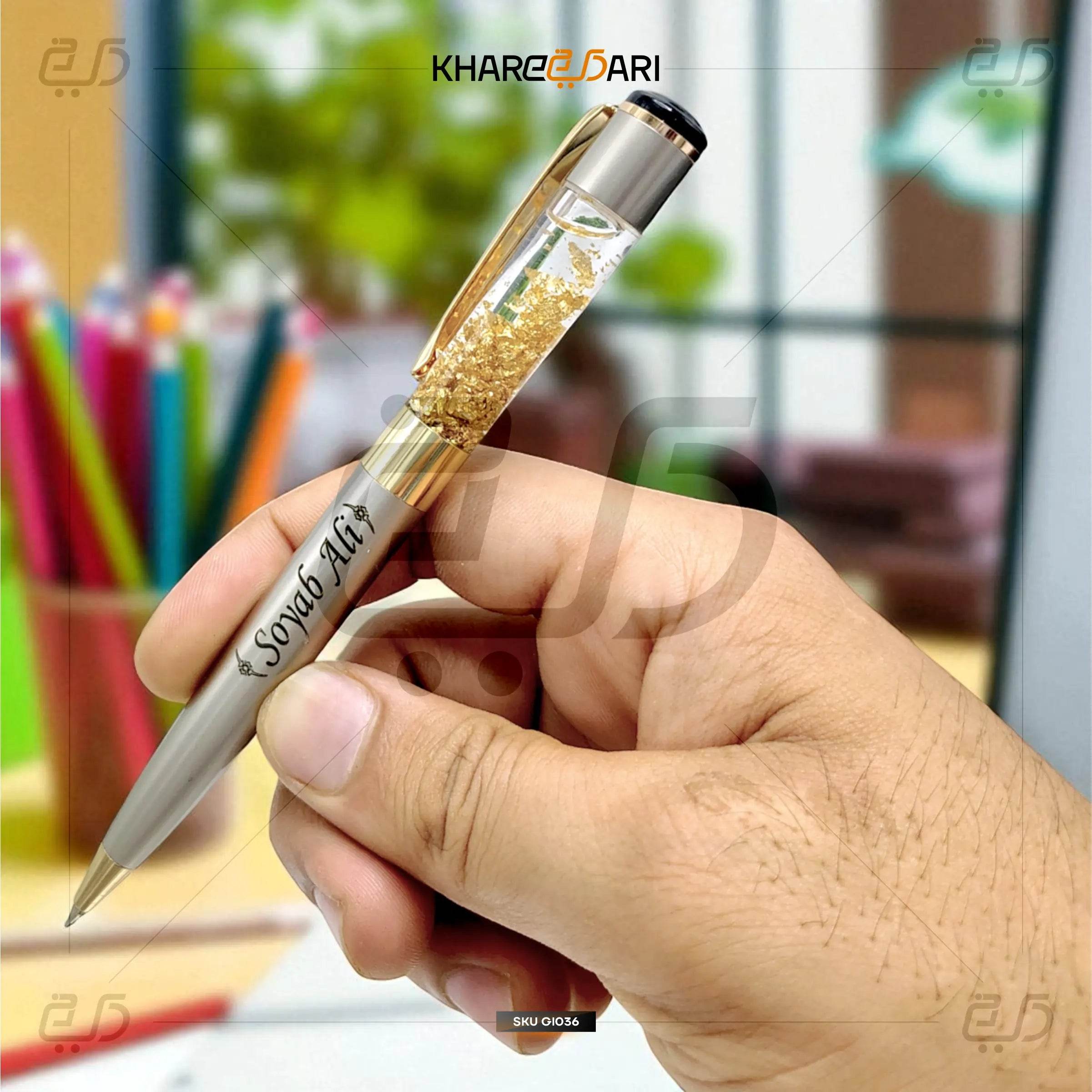 Personalized Metal Glitter Pen for gift - Khareedari 