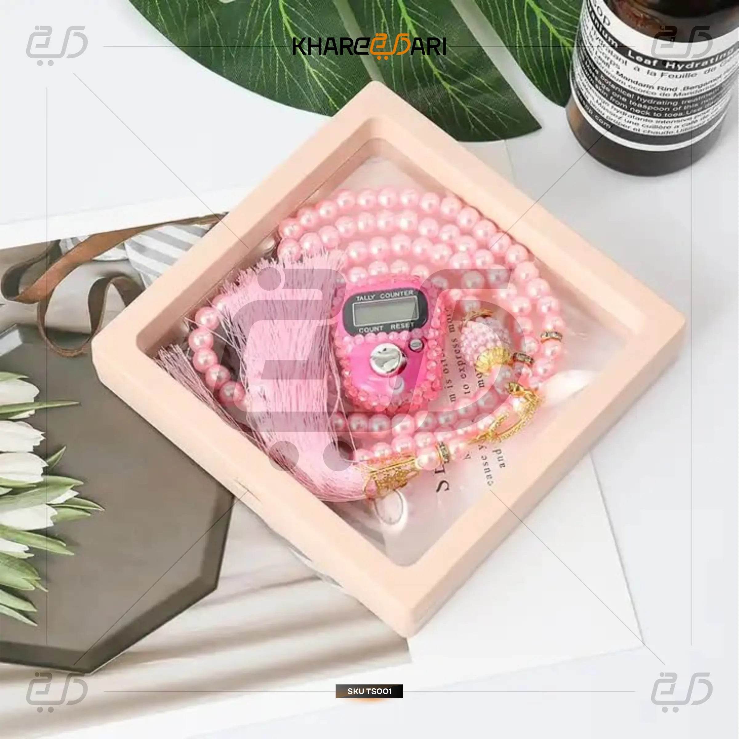 99 Glass Beads Prayer Tasbeeh with Digital Tally Counter - Khareedari 