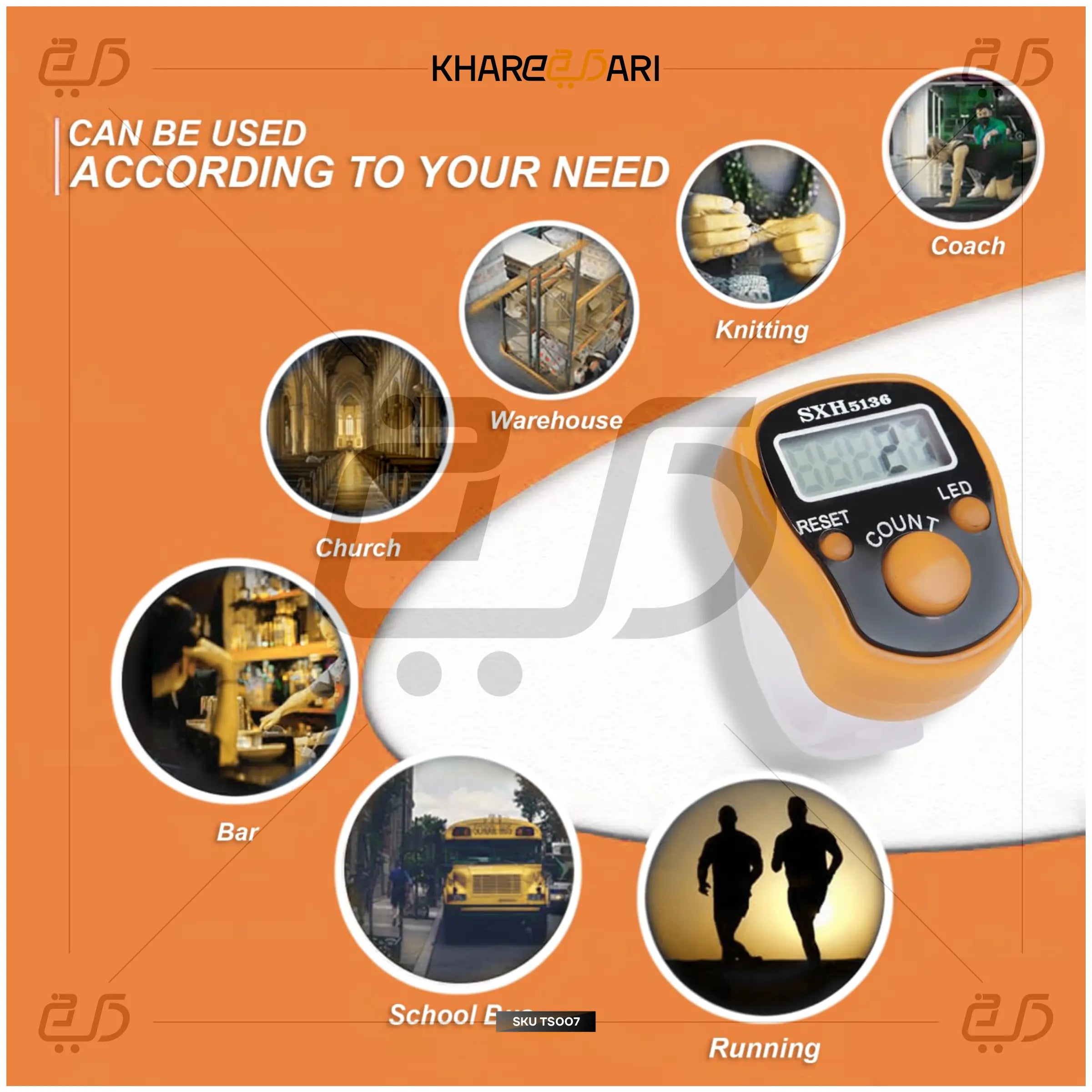 Manual Digital Hand Tally Counter/Finger Counter with Led Light