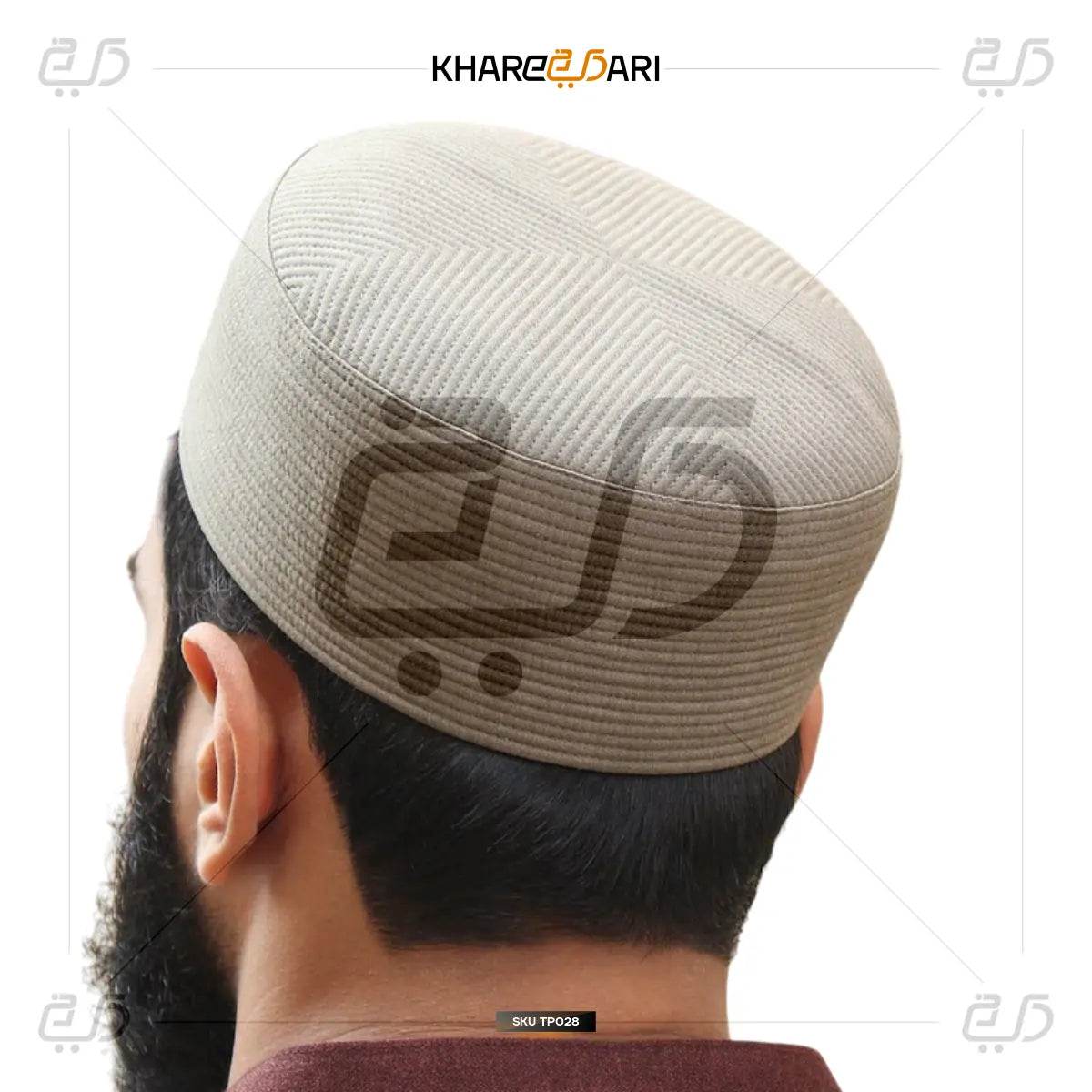 Junaid Jamshed Premium Prayer Cap | Straight Line Namaz Topi - Khareedari 