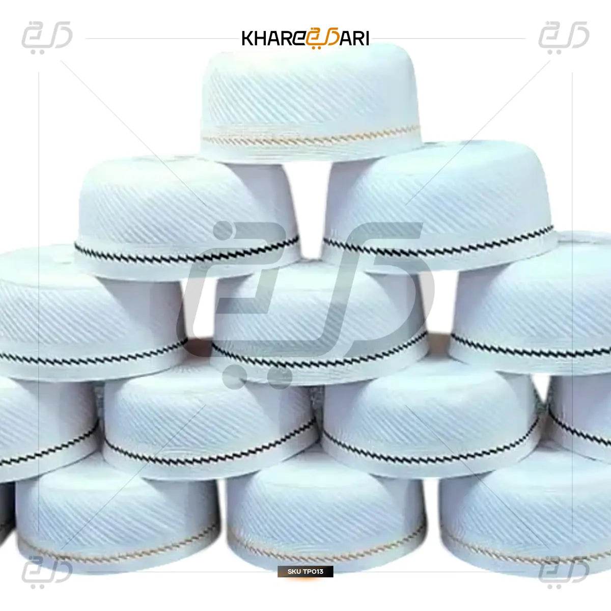 Anjum Fancy White Islamic Namaz Cap | Men’s Prayer Topi - Khareedari 