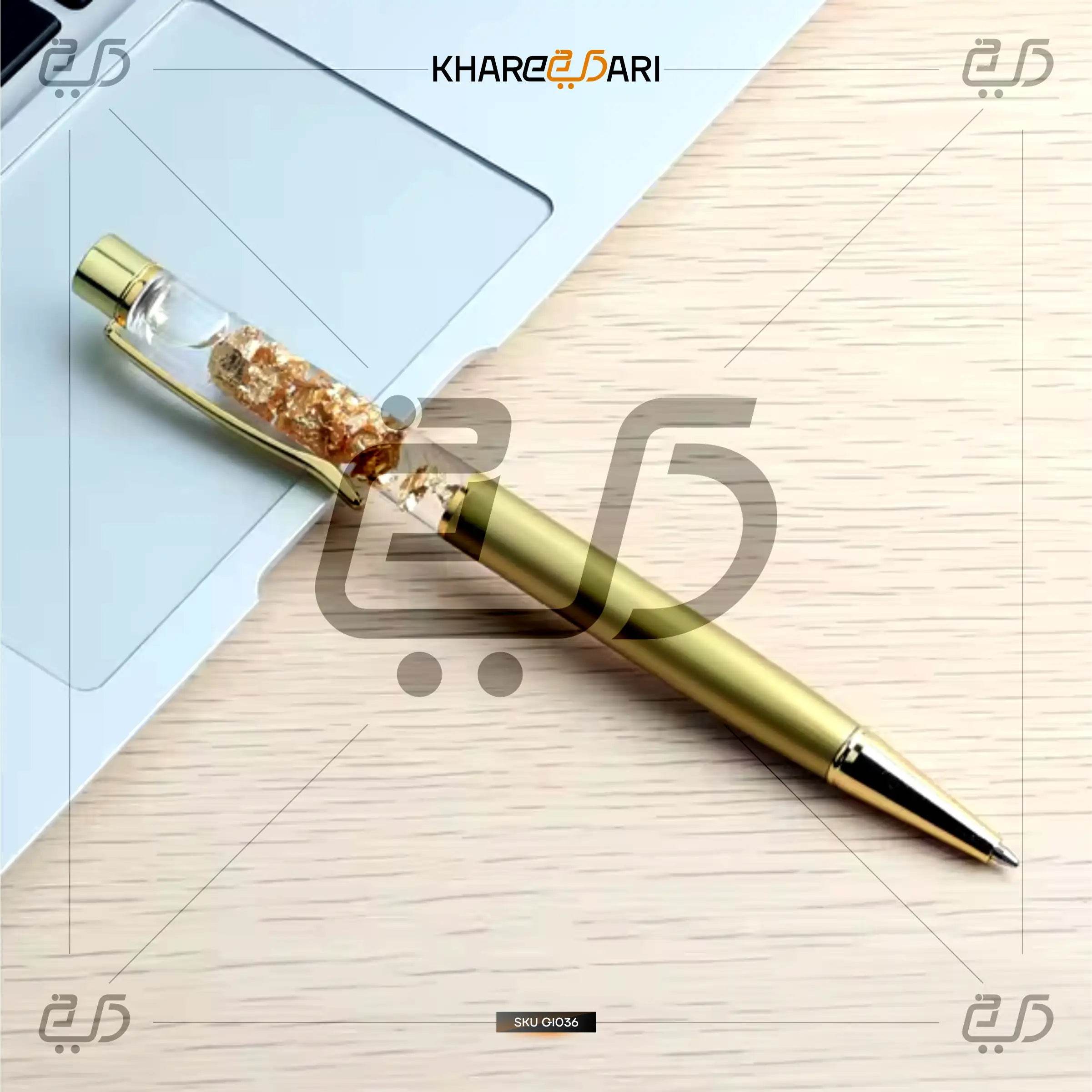 Royal Blue GoldFlake Pen | Elegant Personalised Gift - Khareedari 