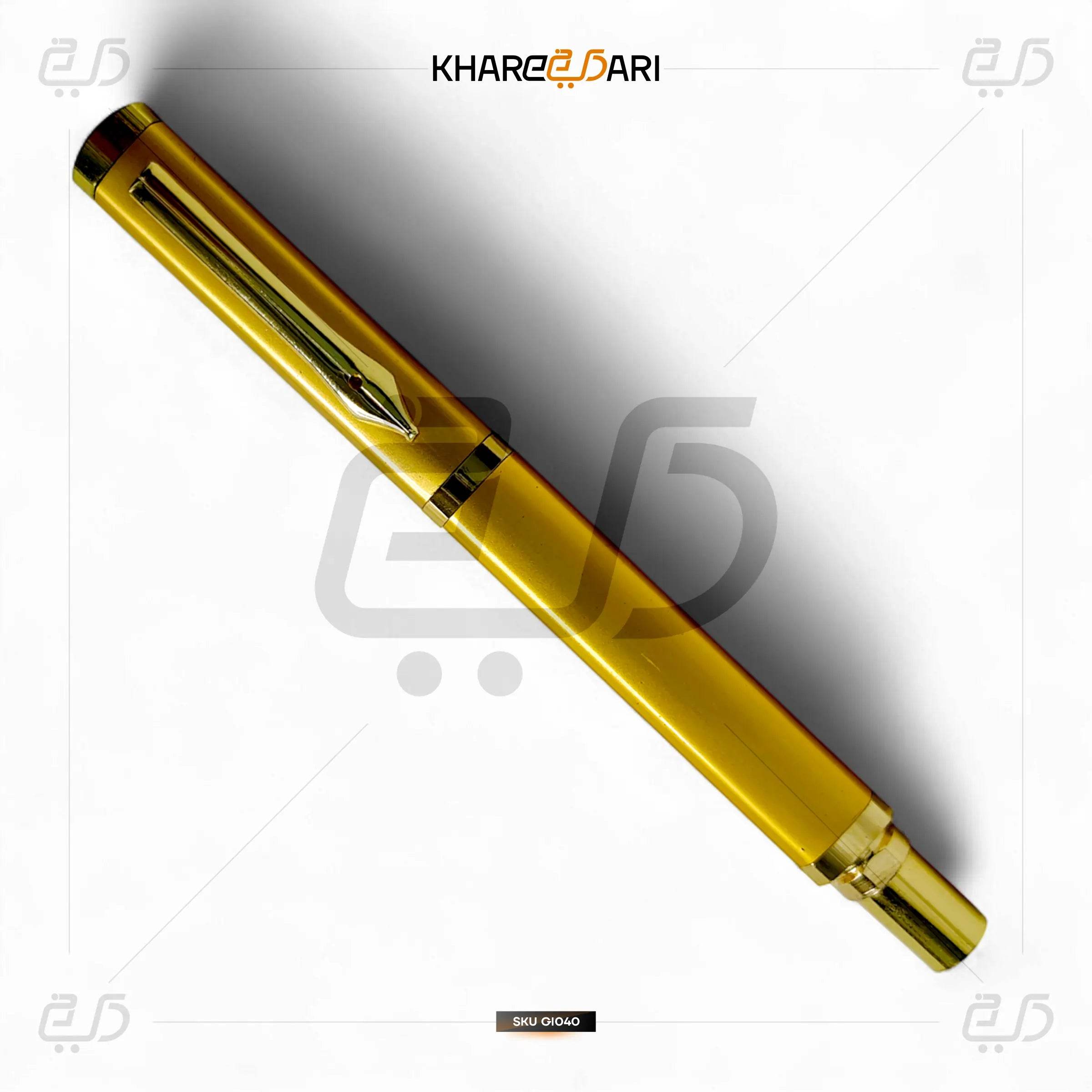 Triangular Shape Unique Design Zed Black Golden Designer NIB Shape Clip Metal Body Roller Ball Pen. - Khareedari 