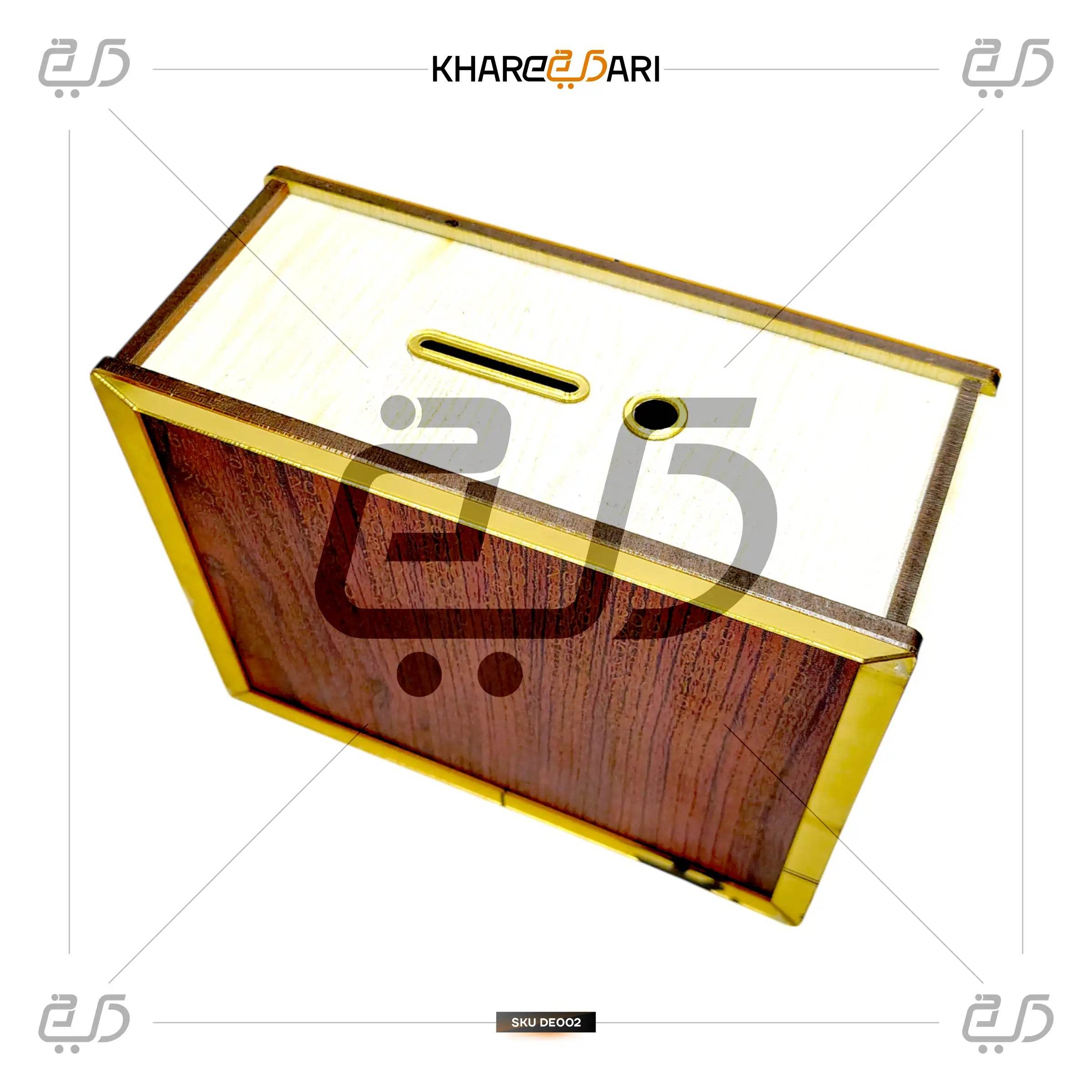 Umrah Saving Box – ₹1,00,000 Wooden Money Bank with Tracker & Lock - Khareedari 
