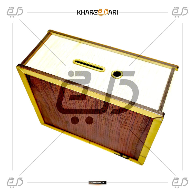 Umrah Saving Box – ₹1,00,000 Wooden Money Bank with Tracker & Lock - Khareedari 