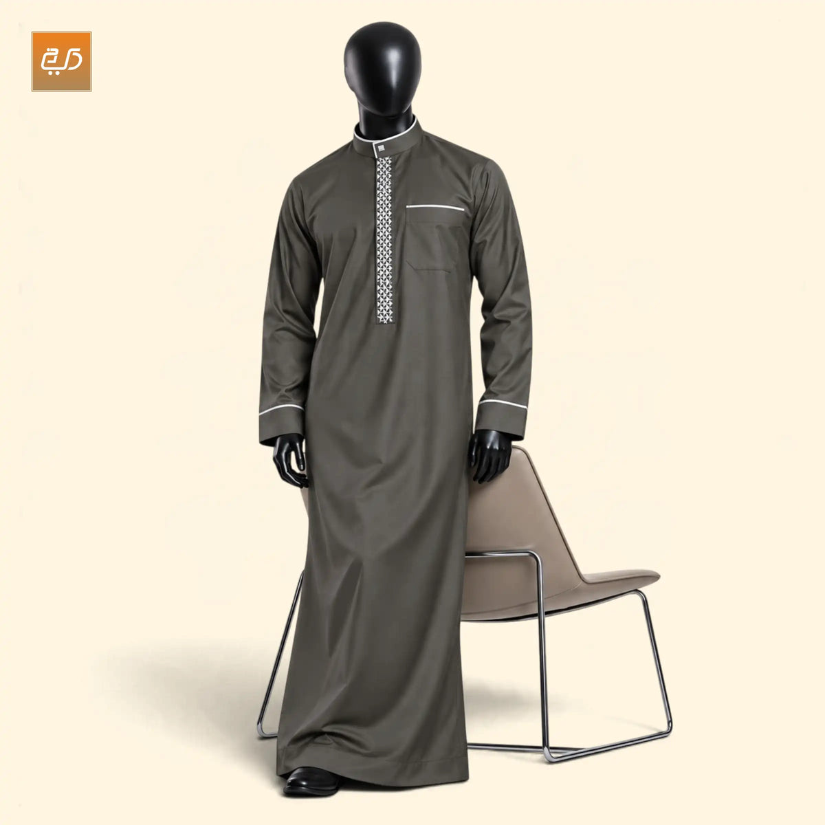 Pinwheel Saudi Designer Jubba | Brown
