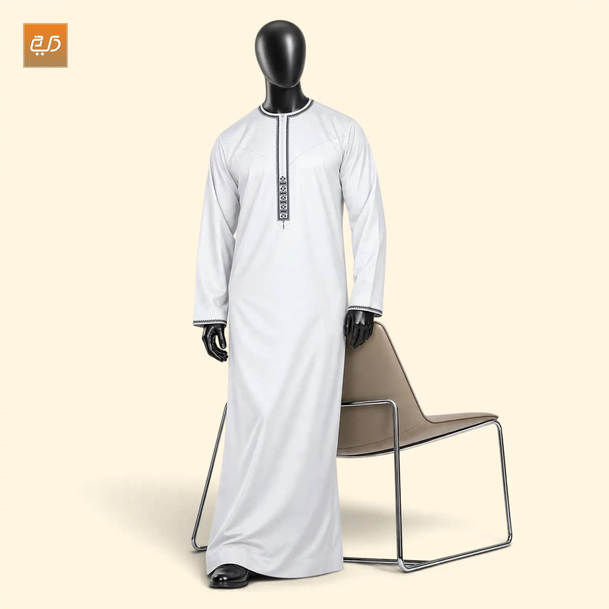 Naqsh Diaomond Omani Style Jubba | White