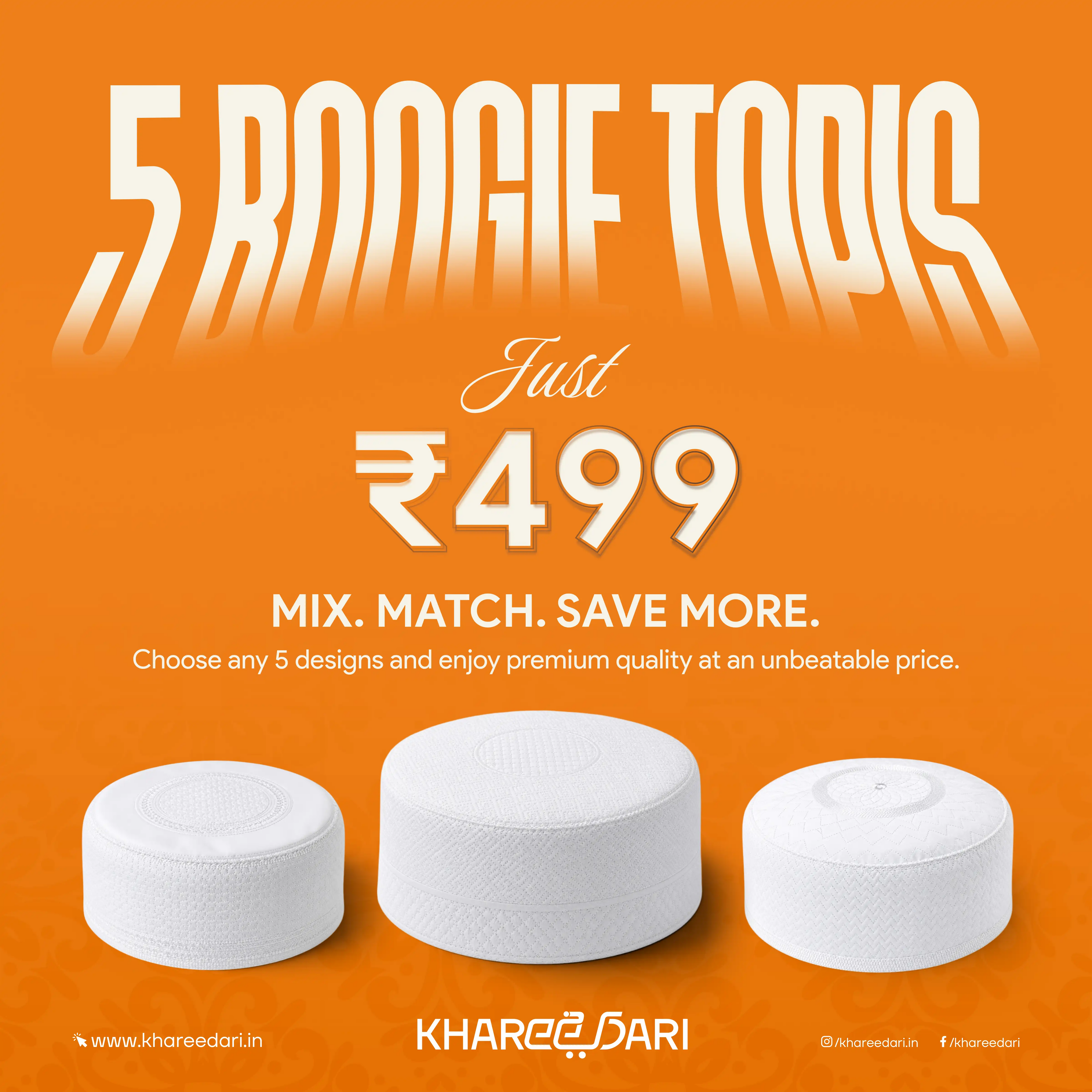 Buy Any 5 Boogie Topis at 499/-