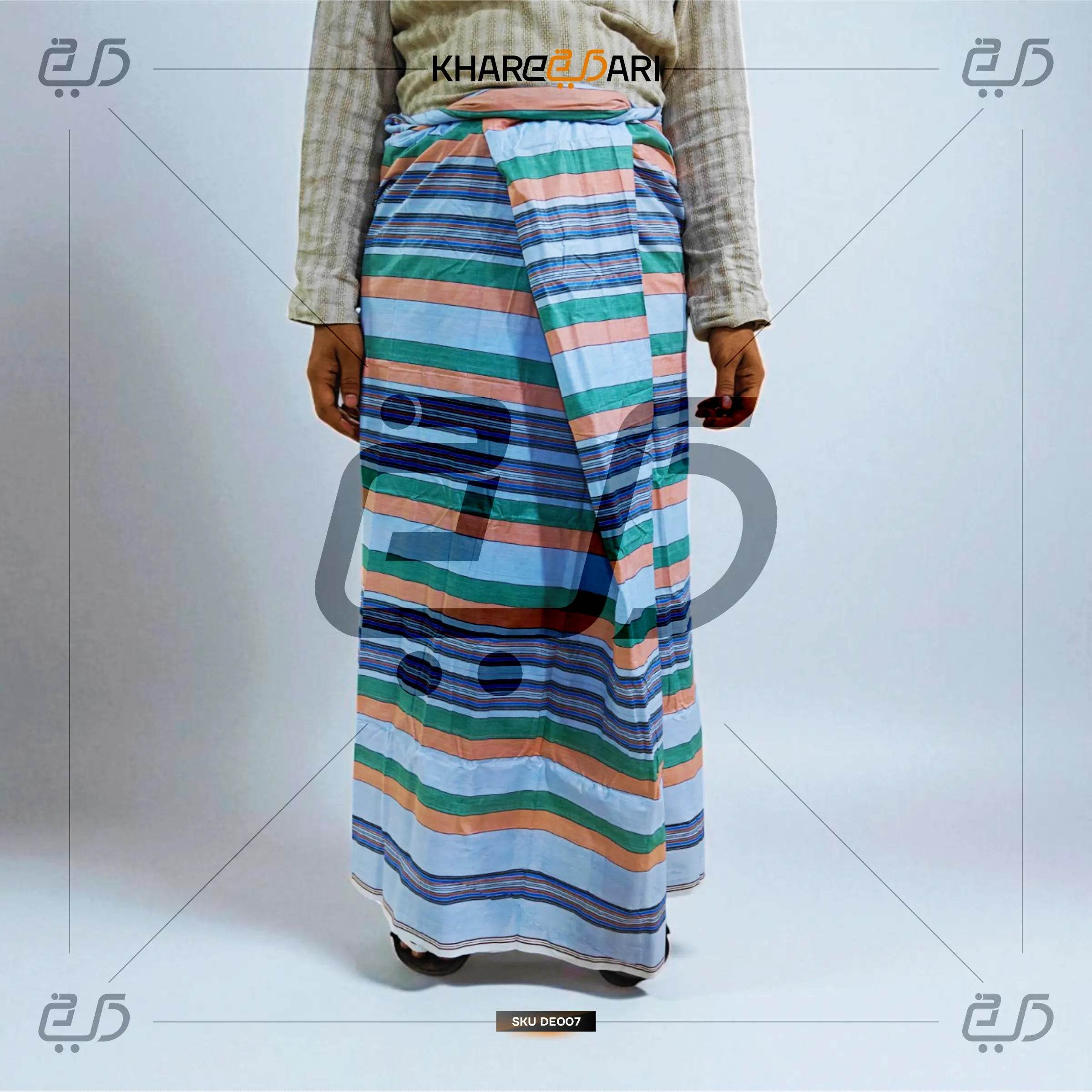 Classic Multicolor Self-Design Lungi for Men – Daily & Casual Wear - Khareedari 