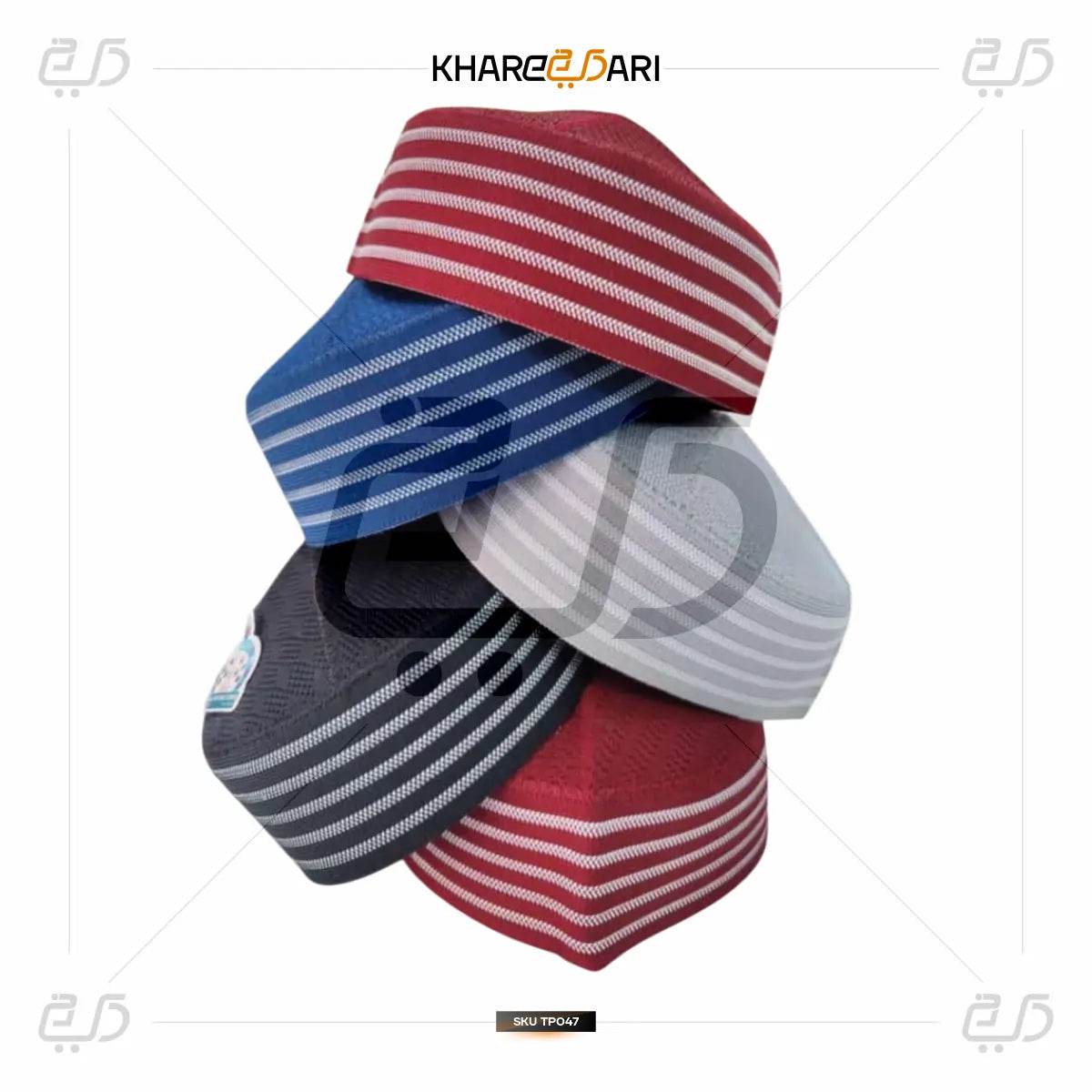 Mufti Islamic Namazi Topi | Straight Line Design Prayer Cap - Khareedari 