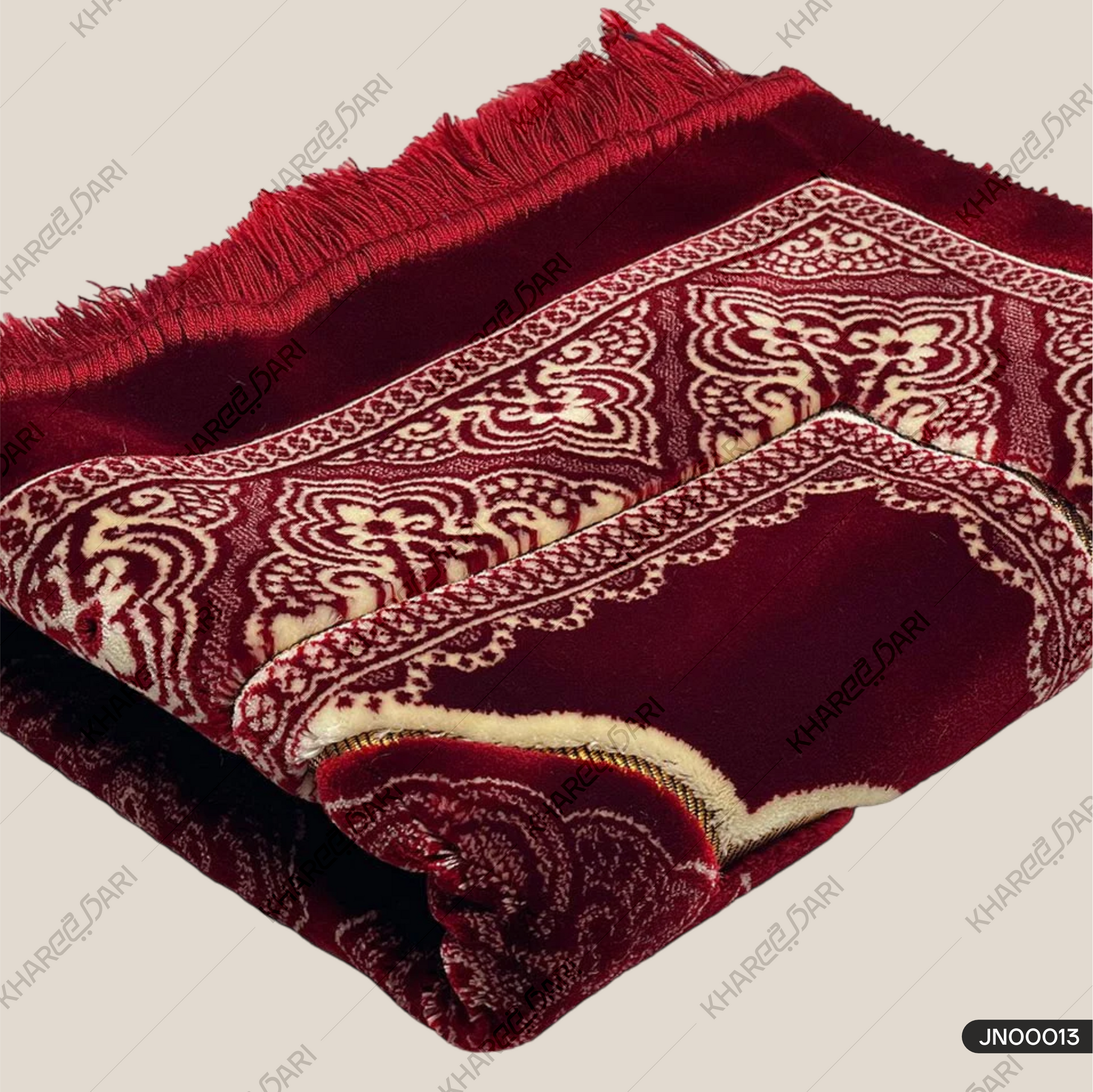 Premium quality Velvet Soft and Comfortable Prayer Rugs For Eid & Ramadan Janamaz ( Zigzag Design )