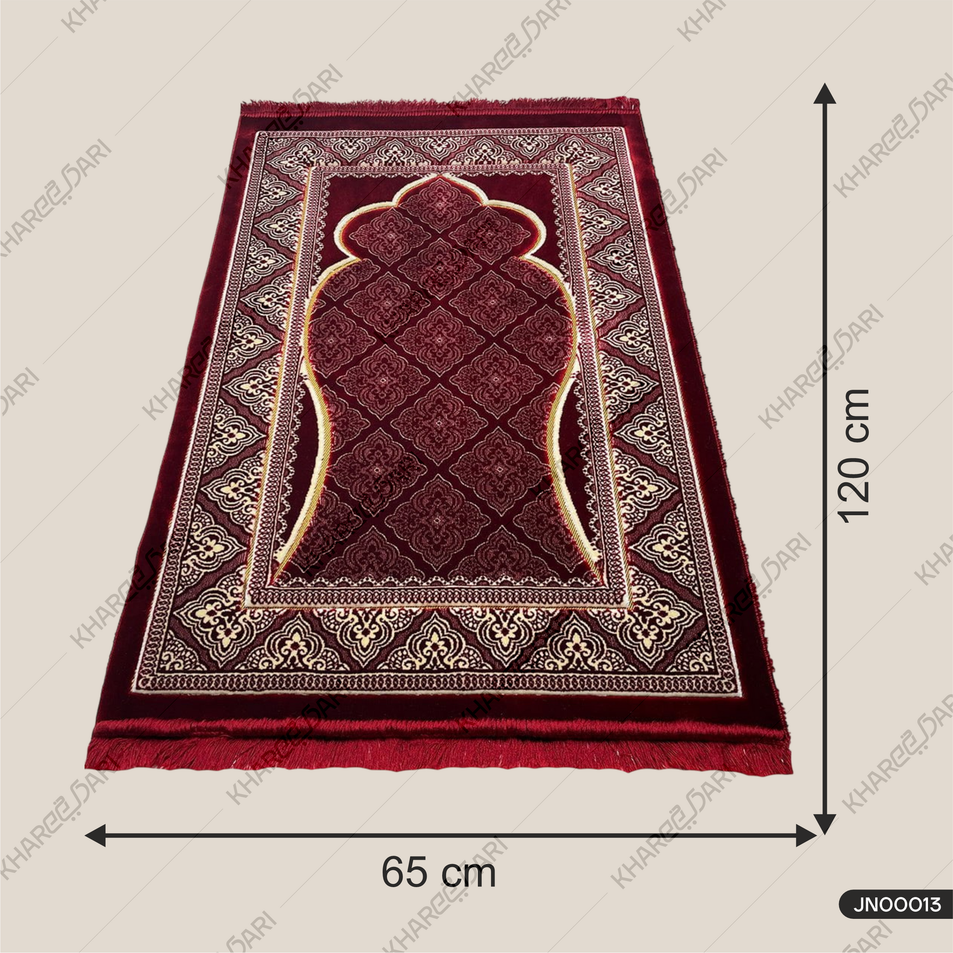 Premium quality Velvet Soft and Comfortable Prayer Rugs For Eid & Ramadan Janamaz ( Zigzag Design )