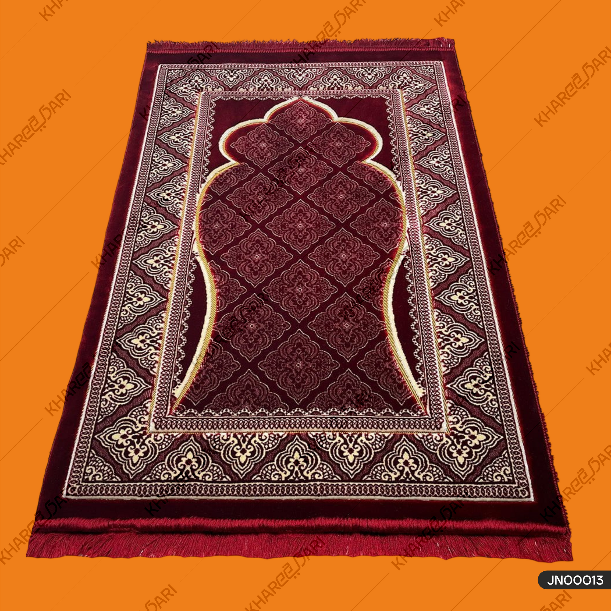 Premium quality Velvet Soft and Comfortable Prayer Rugs For Eid & Ramadan Janamaz ( Zigzag Design )