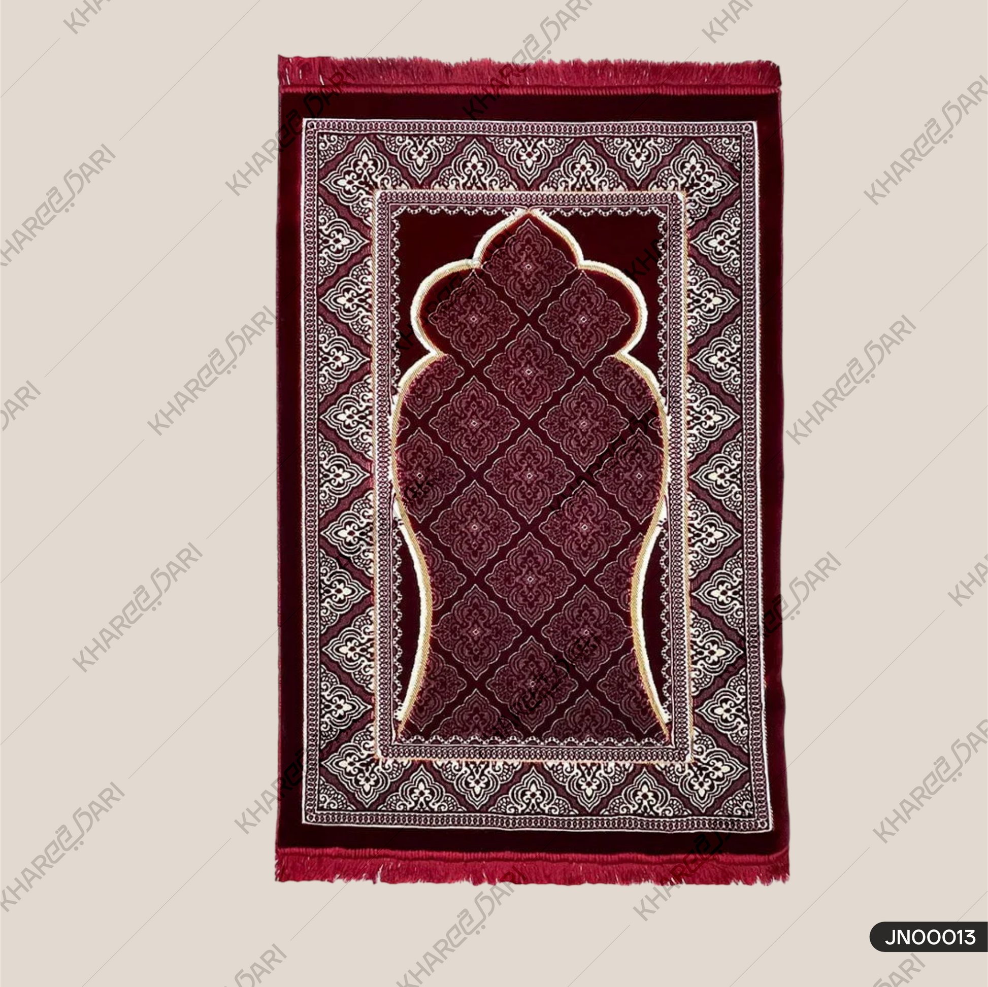 Premium quality Velvet Soft and Comfortable Prayer Rugs For Eid & Ramadan Janamaz ( Zigzag Design )