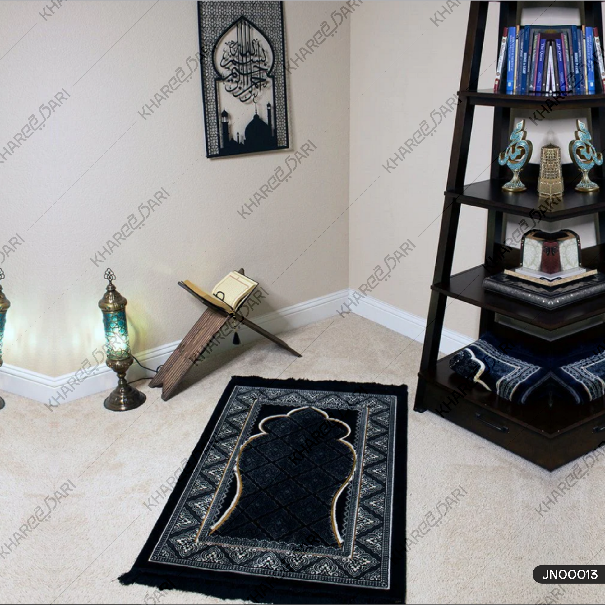 Premium quality Velvet Soft and Comfortable Prayer Rugs For Eid & Ramadan Janamaz ( Zigzag Design )