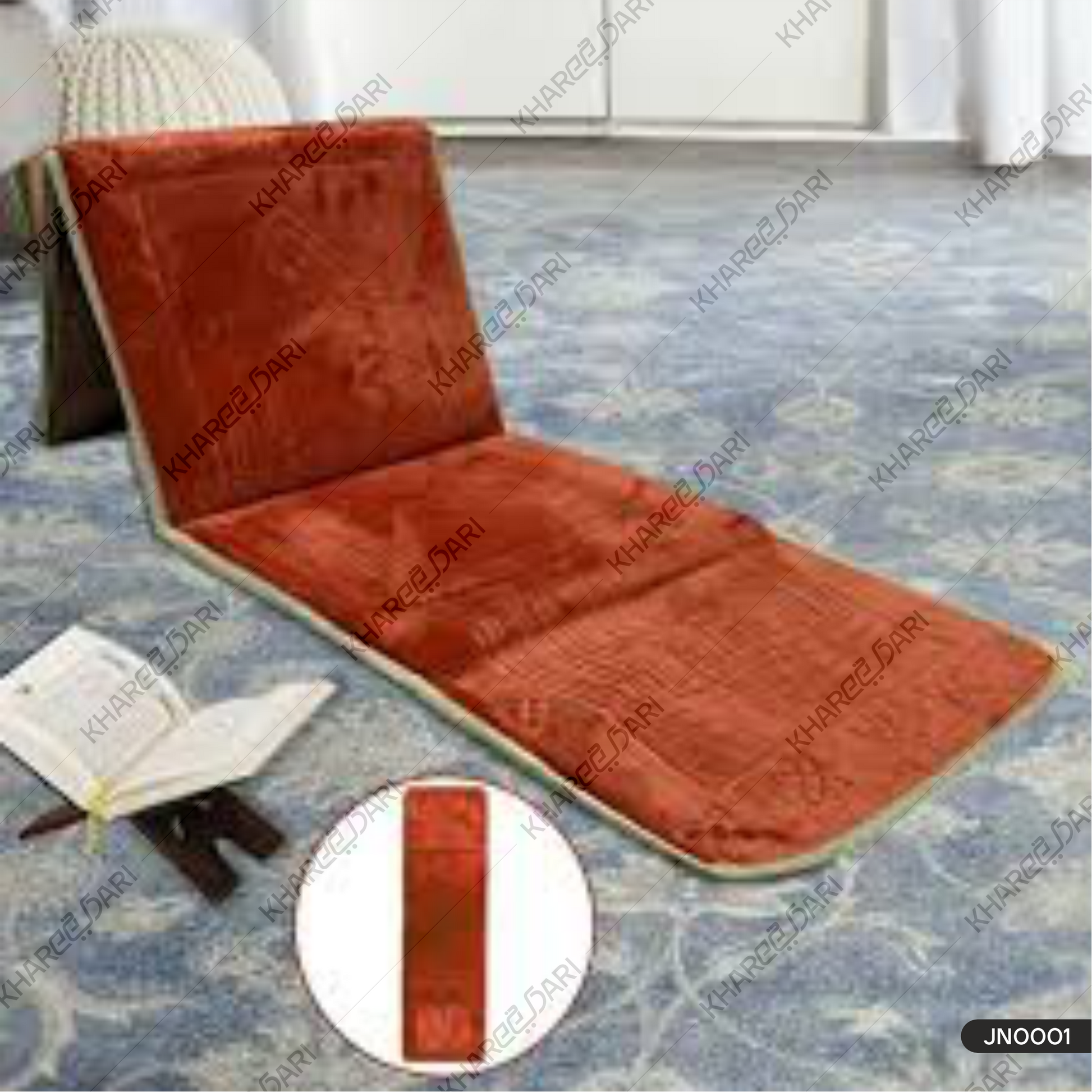 Foldable Meditation with backrest Musalla Mat Prayer Rug Portable Mat  Janamaz