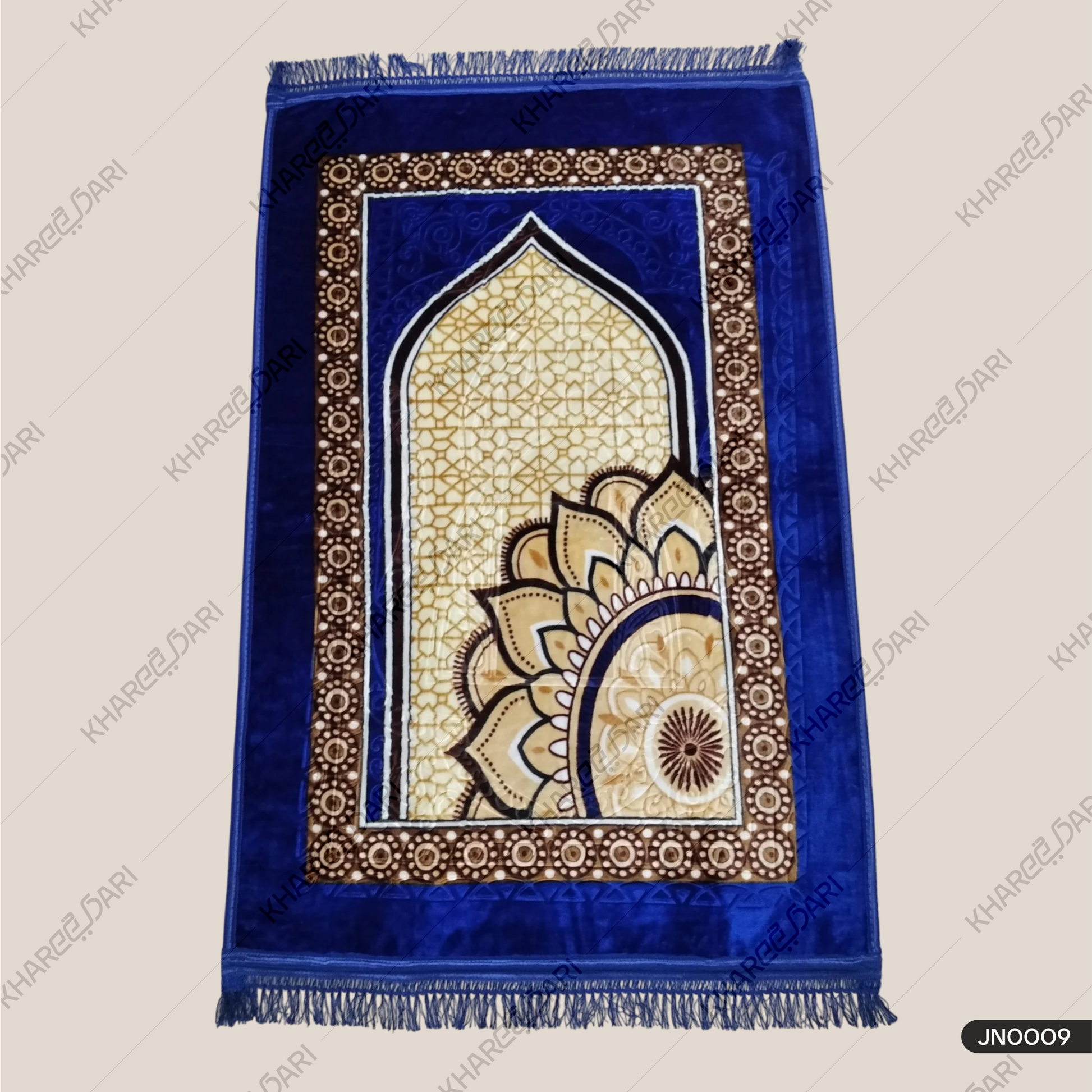 Premium quality Velvet Janamaz Musalla Rug for Islamic Prayers ( Multi Colour flower Design )