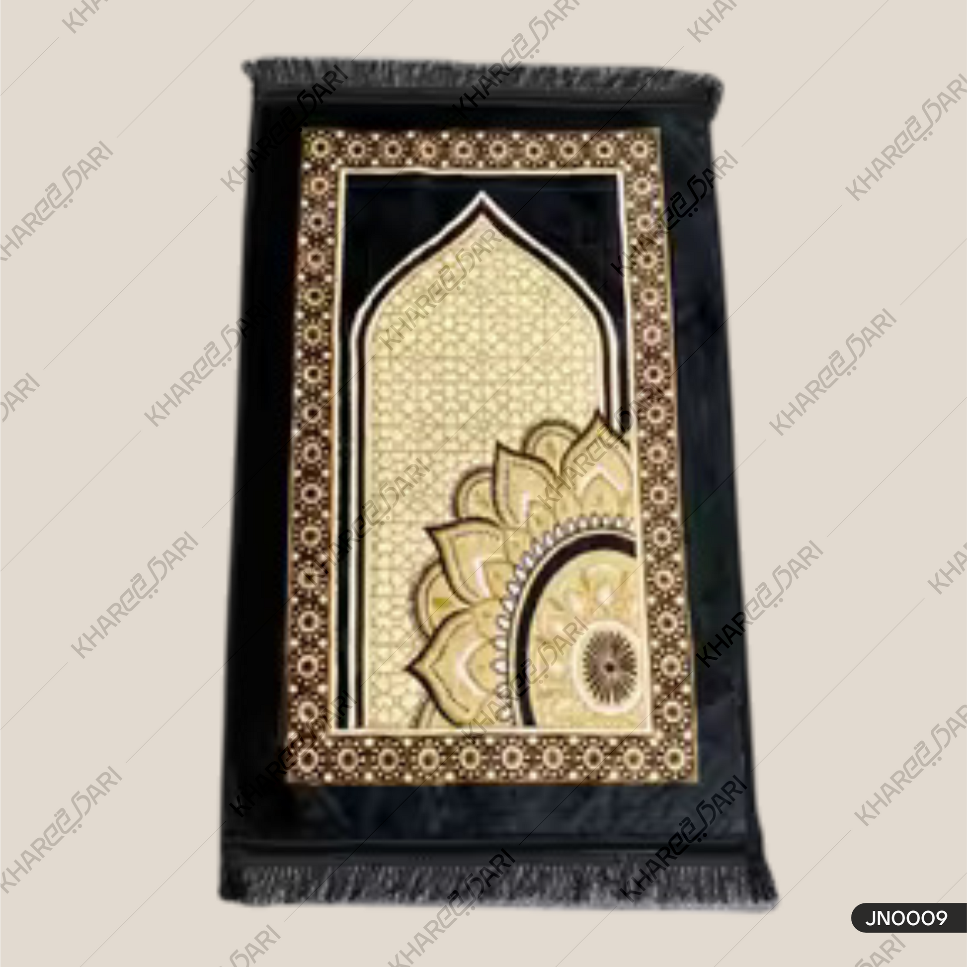 Premium quality Velvet Janamaz Musalla Rug for Islamic Prayers ( Multi Colour flower Design )