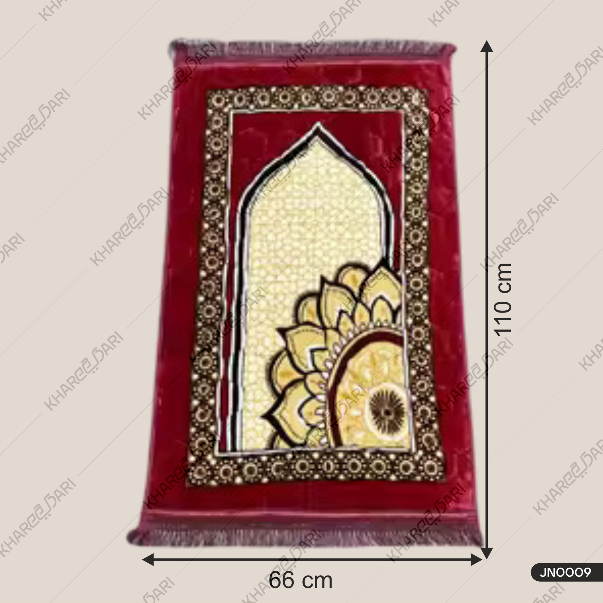 Premium quality Velvet Janamaz Musalla Rug for Islamic Prayers ( Multi Colour flower Design )