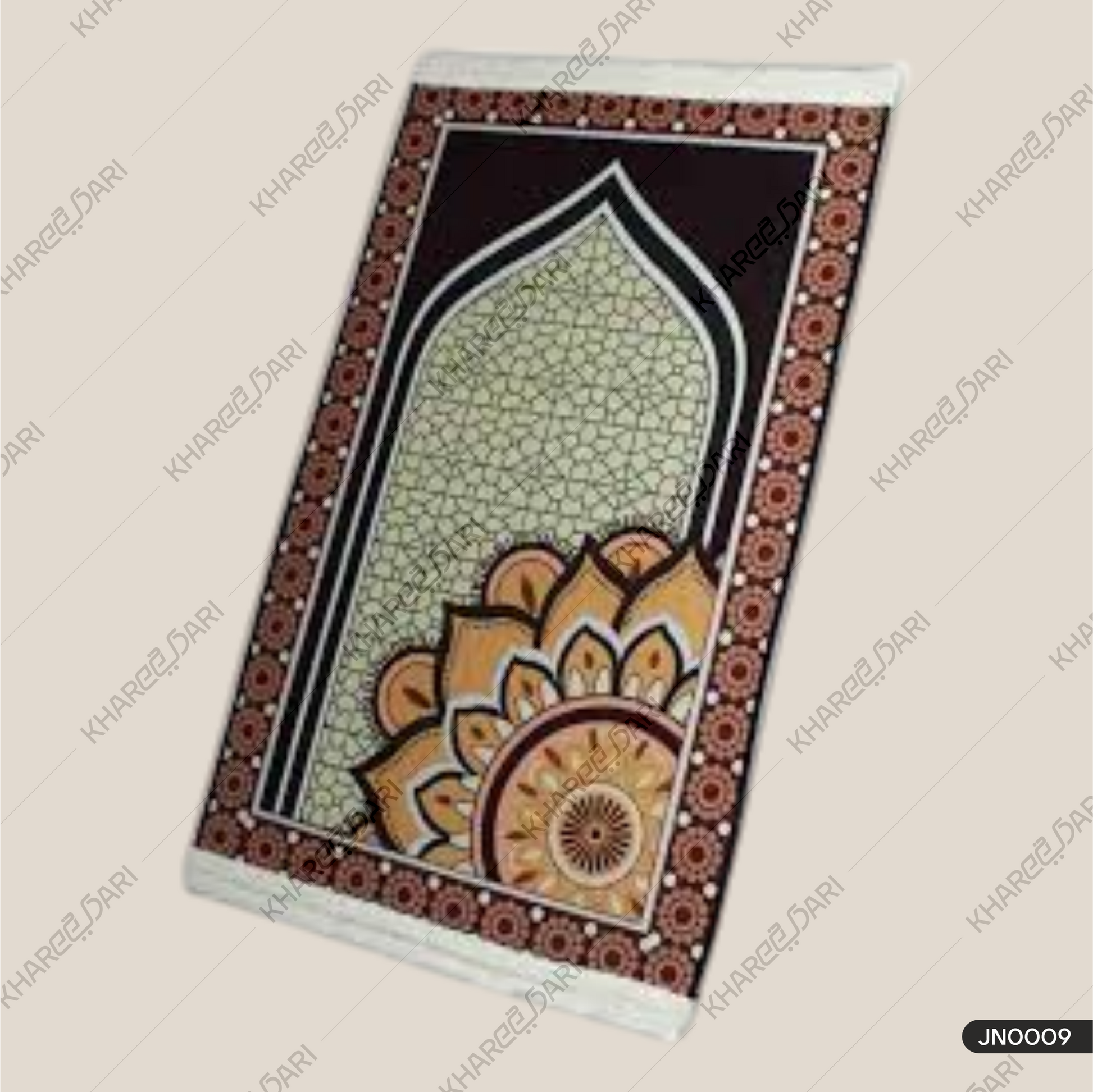 Premium quality Velvet Janamaz Musalla Rug for Islamic Prayers ( Multi Colour flower Design )