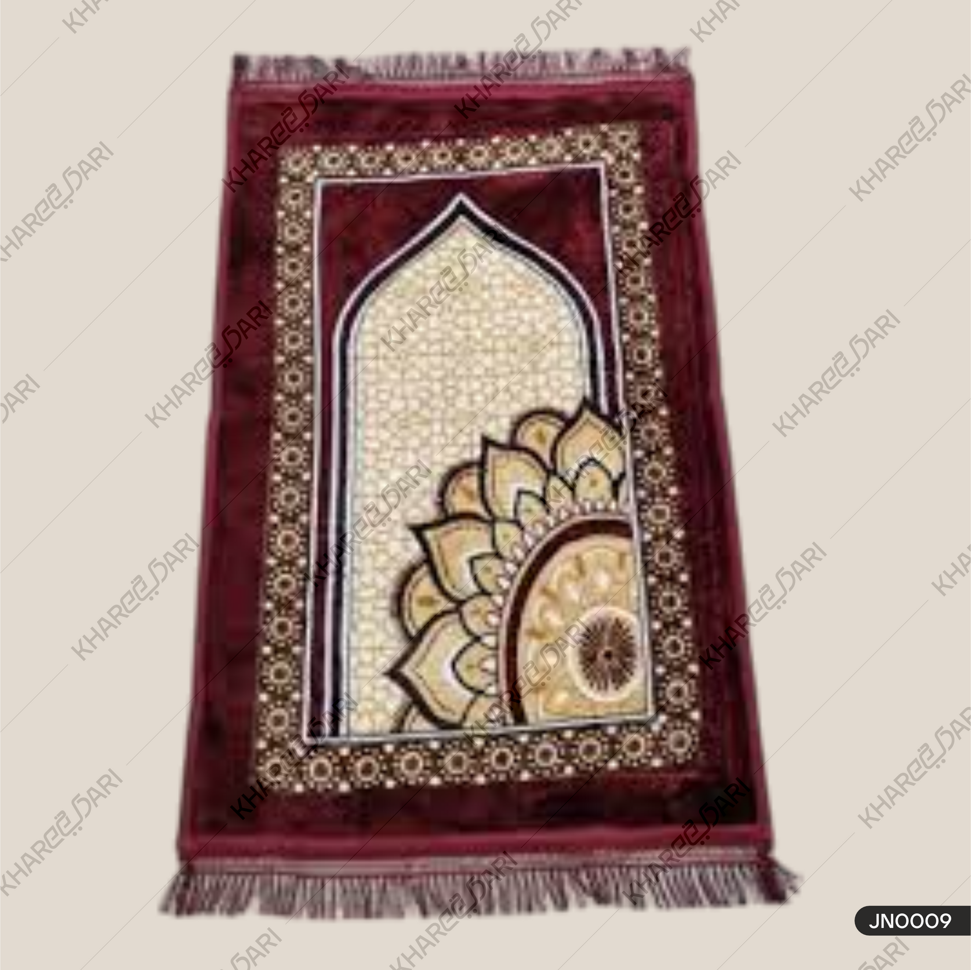 Premium quality Velvet Janamaz Musalla Rug for Islamic Prayers ( Multi Colour flower Design )
