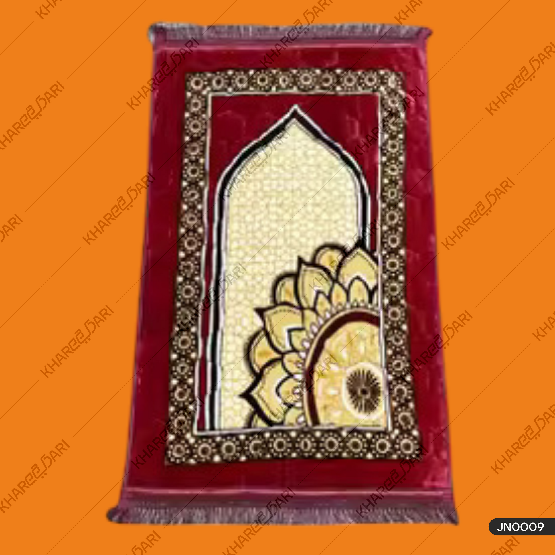 Premium quality Velvet Janamaz Musalla Rug for Islamic Prayers ( Multi Colour flower Design )