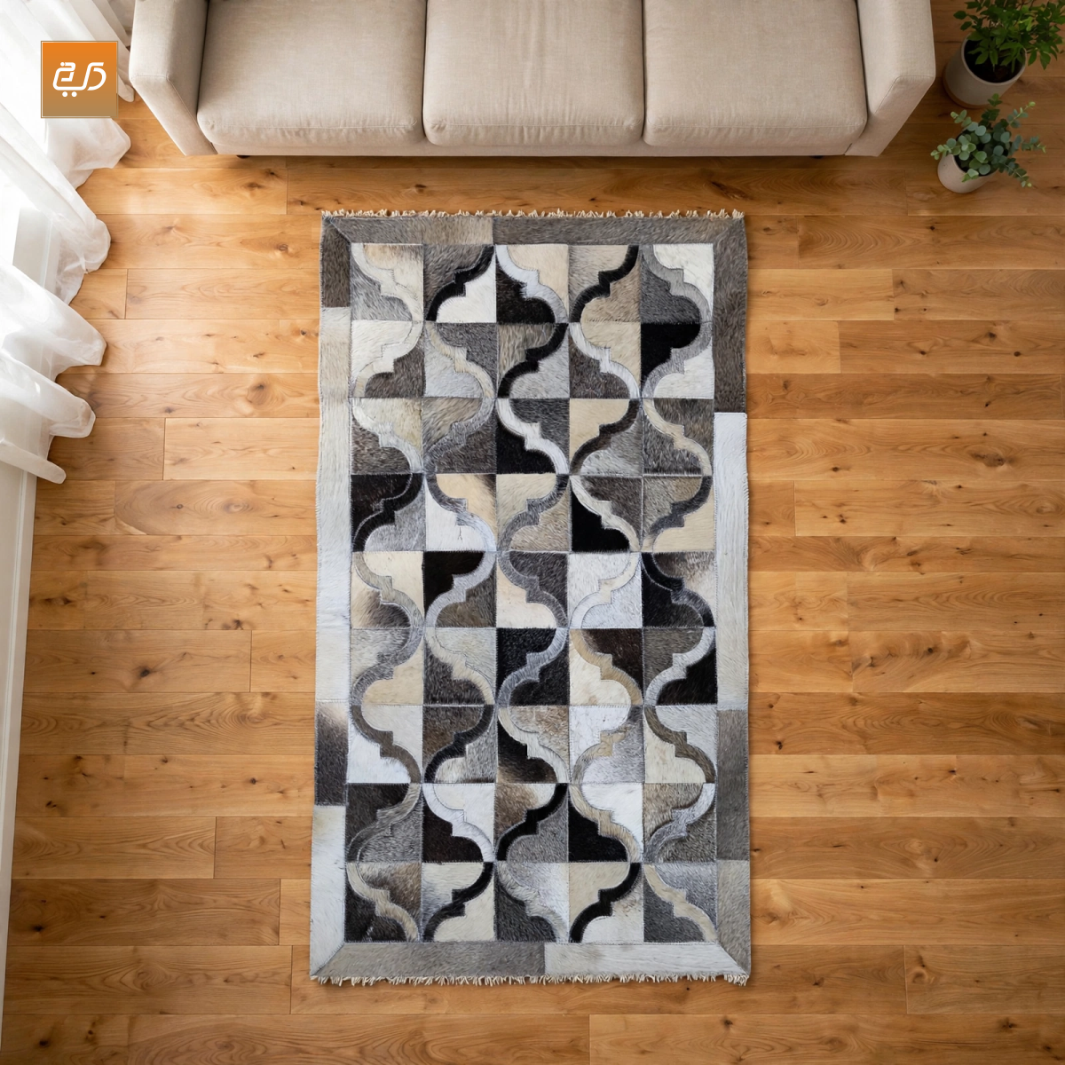 Abstract Arch Design Handcrafted Goat Leather Janamaz