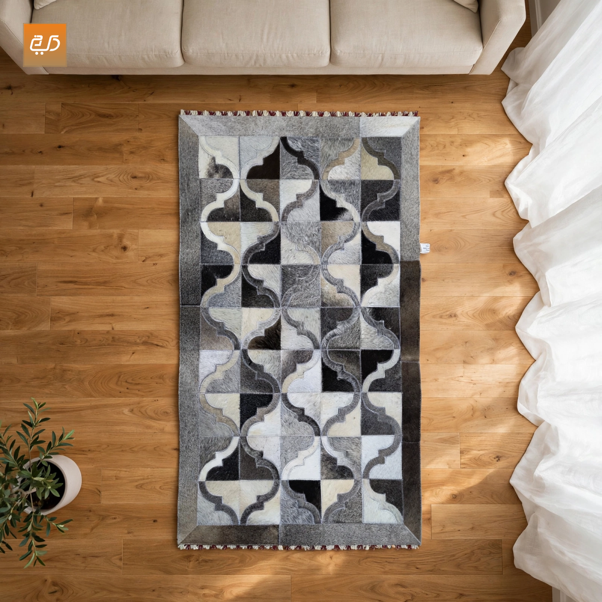 Abstract Arch Design Handcrafted Goat Leather Janamaz