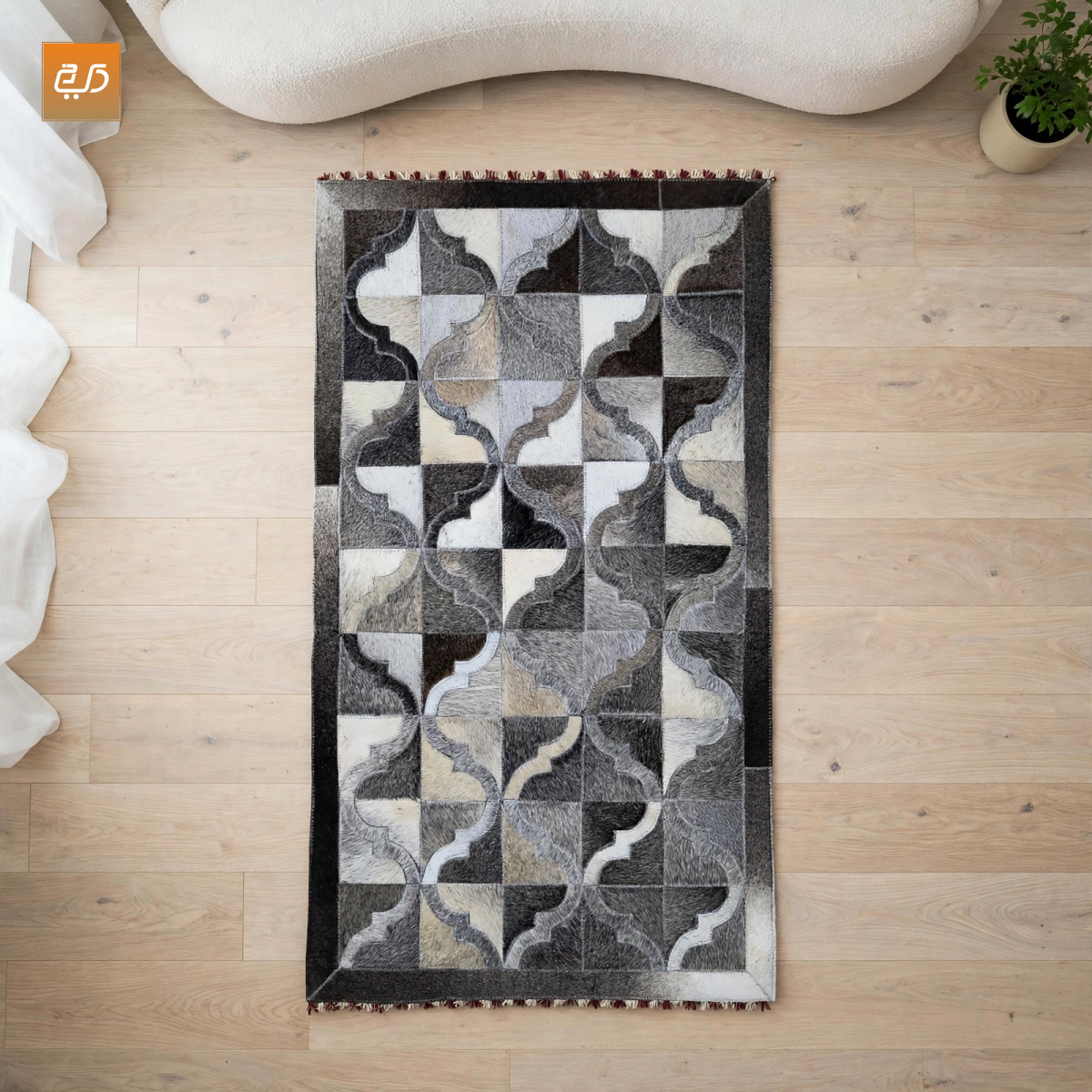 Abstract Arch Design Handcrafted Goat Leather Janamaz