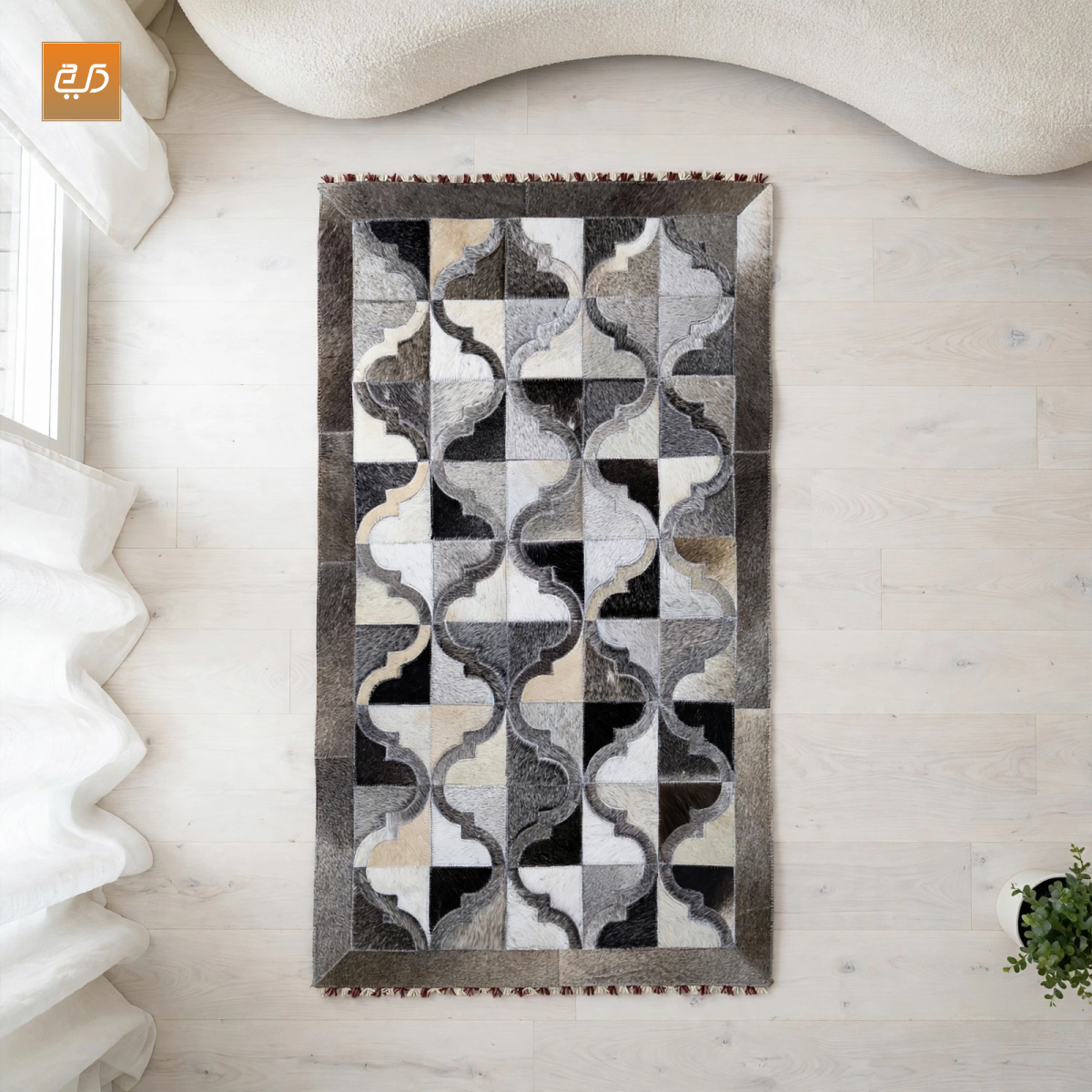 Abstract Arch Design Handcrafted Goat Leather Janamaz
