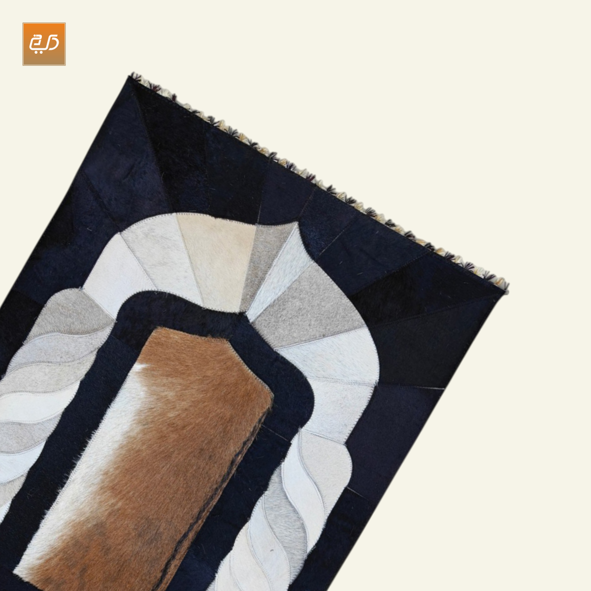 Designer Leather Prayer Mat with Real Goat Hair | Premium Luxury Janamaz