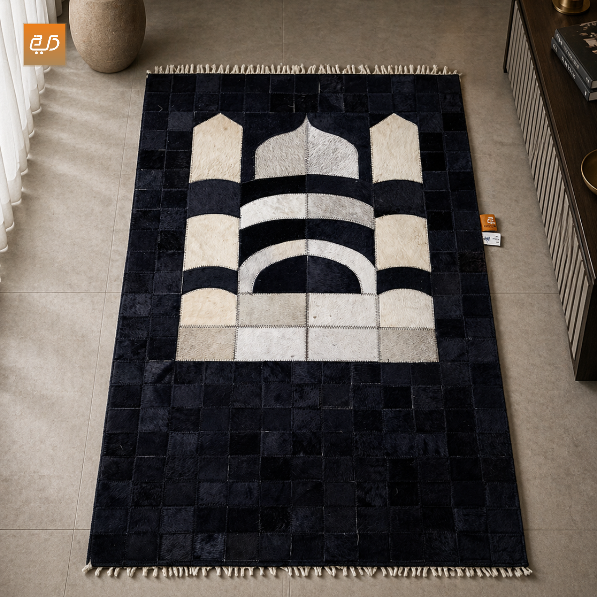 Patchwork Leather Janamaz | Real Goat Hair