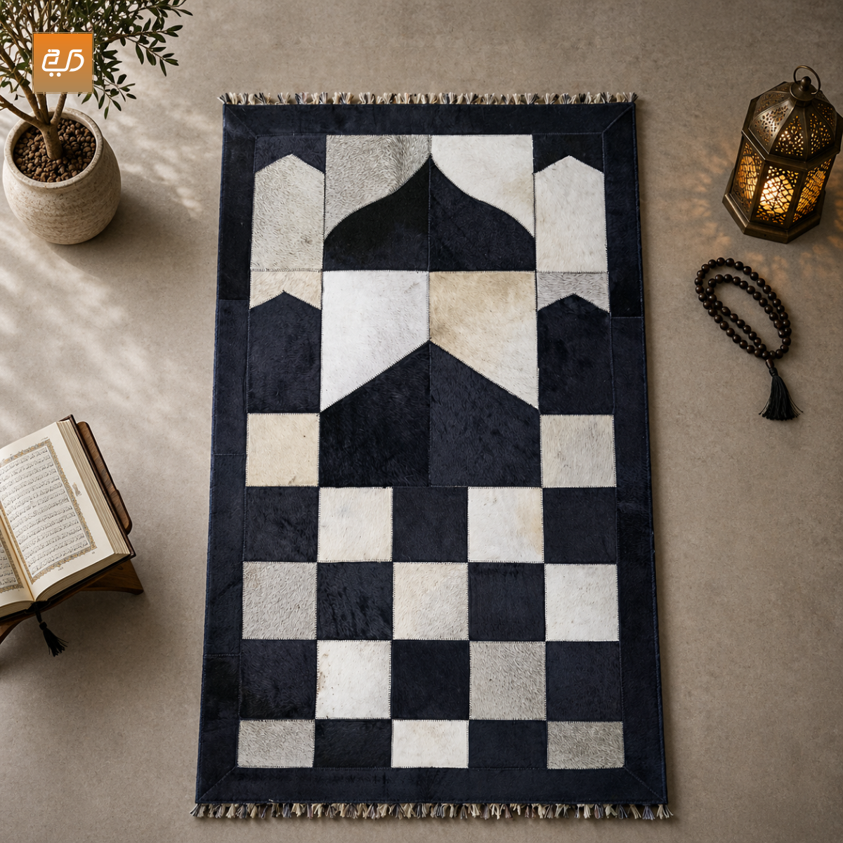 Pure Leather Janamaz — Masjid Design | Goat Hair