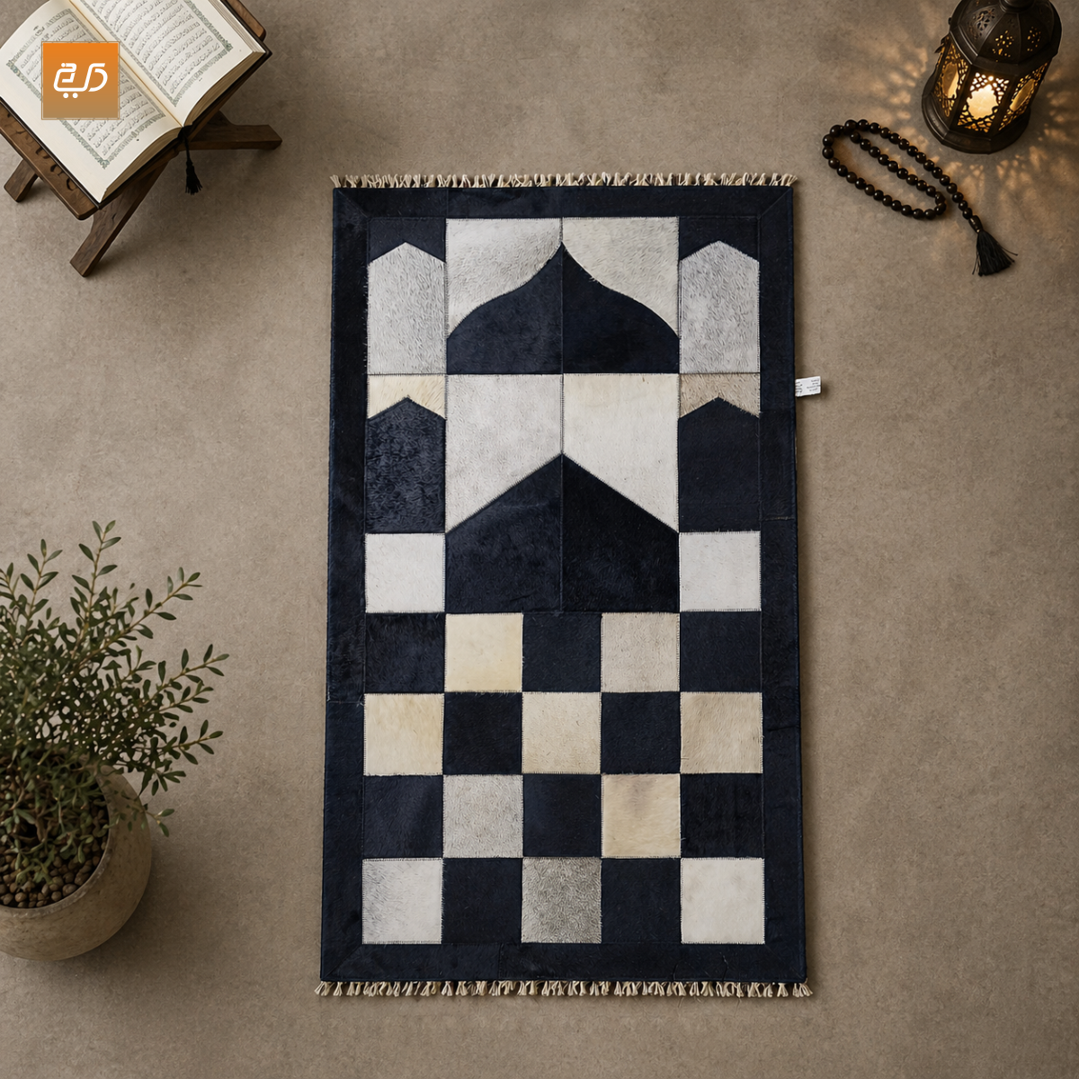 Pure Leather Janamaz — Masjid Design | Goat Hair