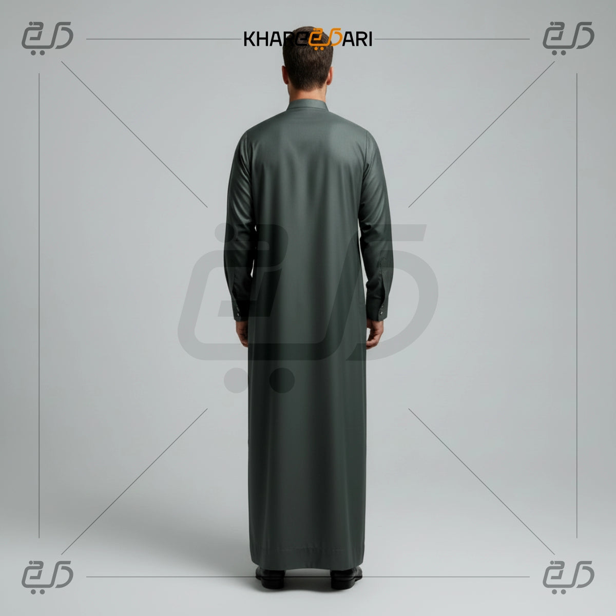 Contrast Panel Half-Zip Saudi Style Jubba