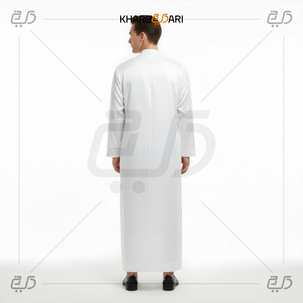 White Classic Zip Placket Jubba
