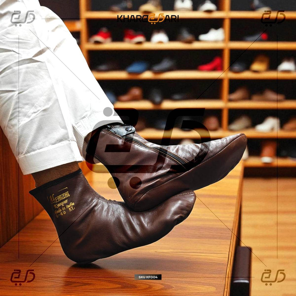 Winter Leather Unisex Khuffain Socks | Soft Breathable Halal Sportswear Moisturizing Slippers - Khareedari 