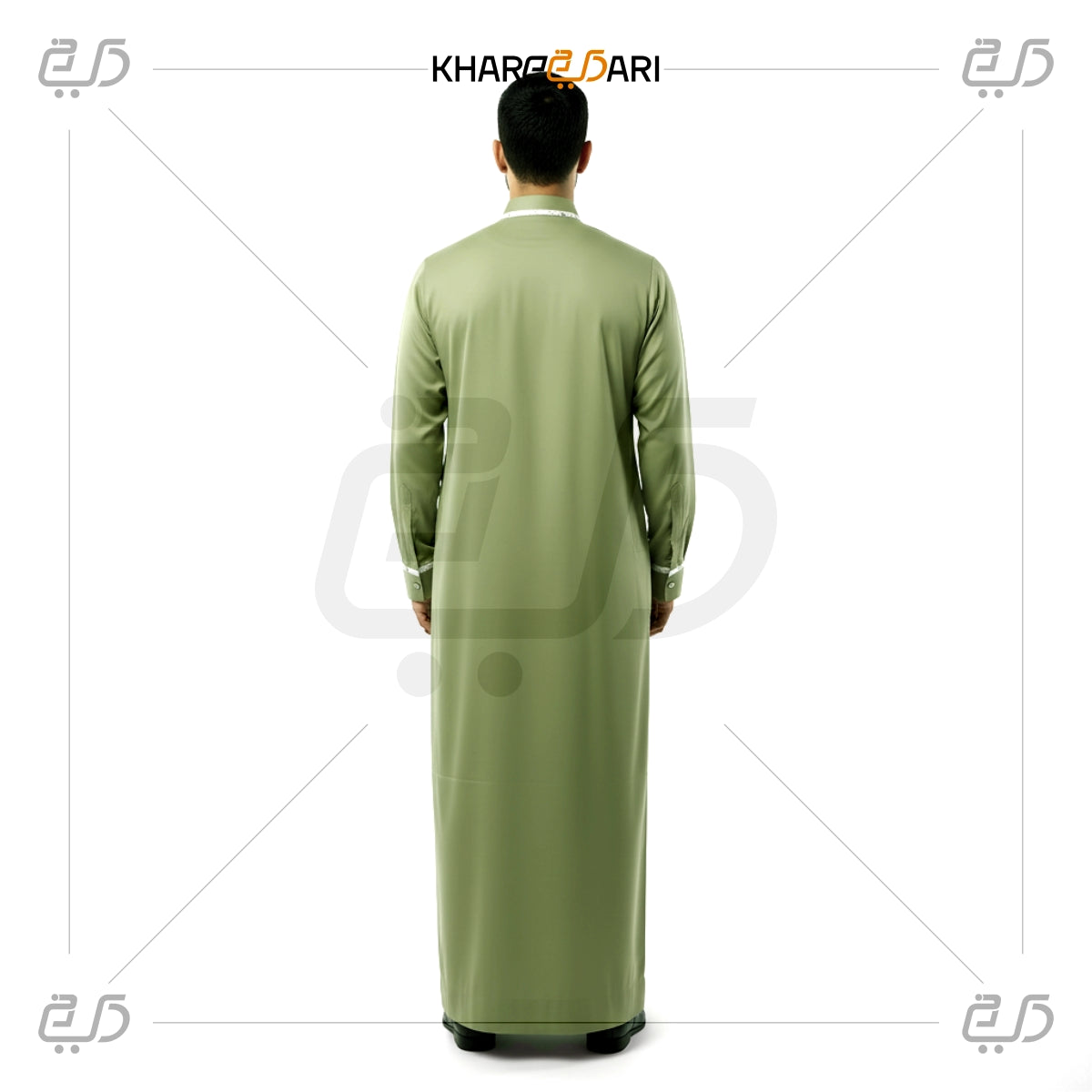 Olive Green Saudi Style Thobe For Men