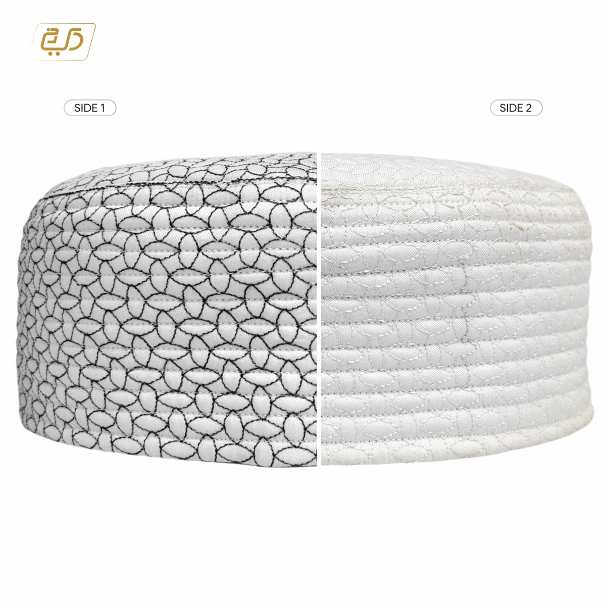 Dual Design Reversible Namaz Cap – Chevron & Geometric Pattern