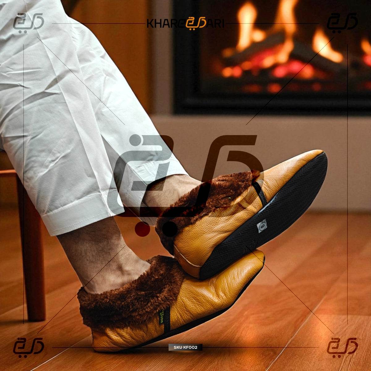 Winter Women Leather Socks | Khuffain|Warm Thermal Leather Lined Socks for Ladies - Khareedari 