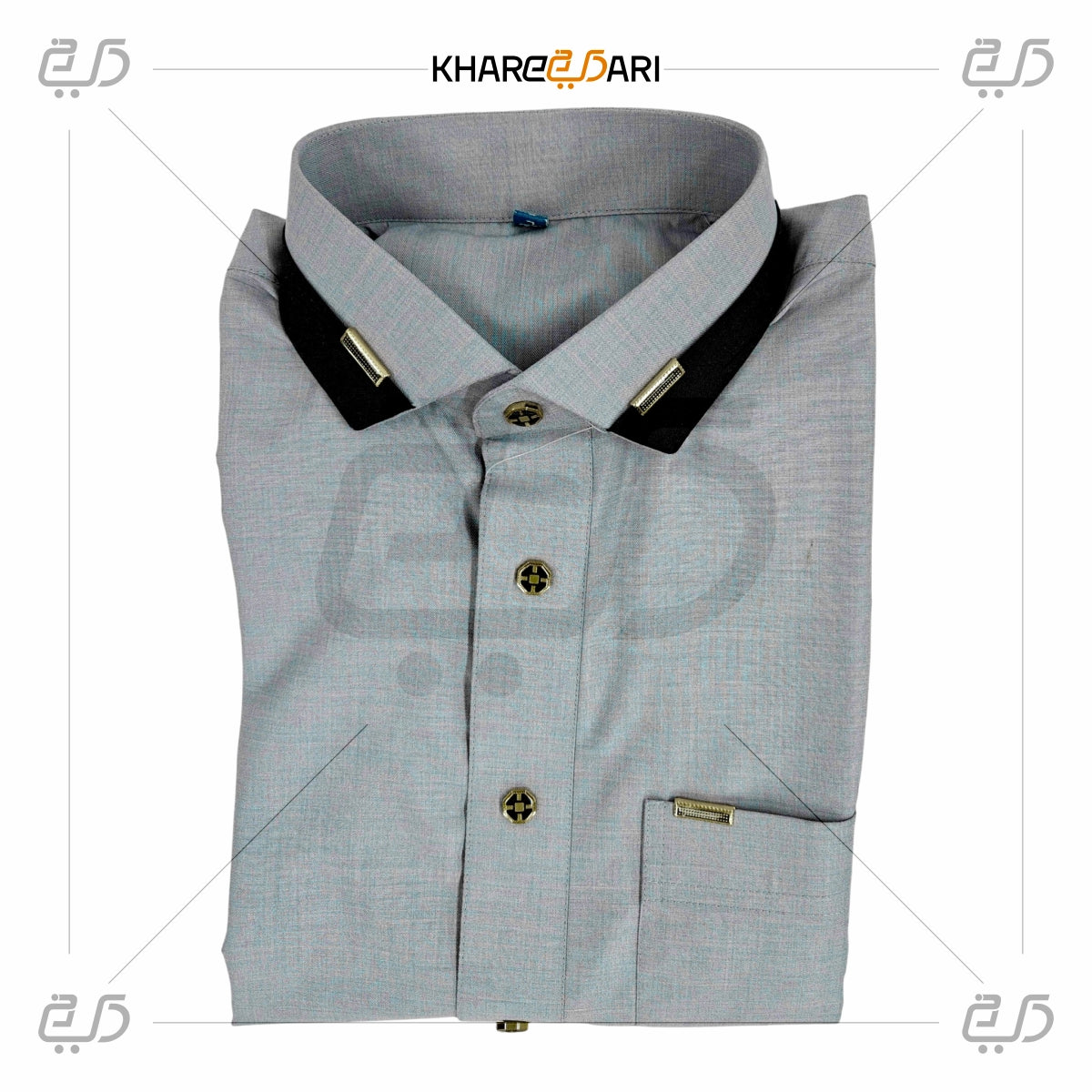 Light Grey Men’s Saudi Collar Thobe