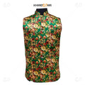 Floral Printed Satin Nehru Jacket (Sadri)