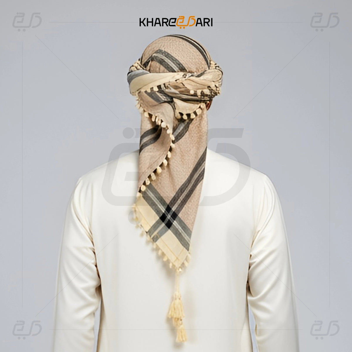 Checkered Cotton Scarf – Tassel Edge