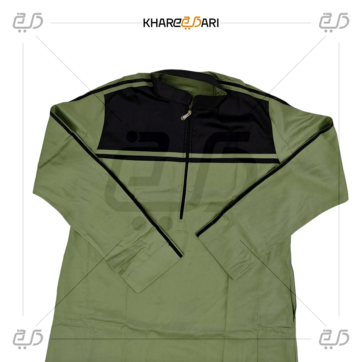 Men's Sporty Half-Zip Dual-Tone Jubba