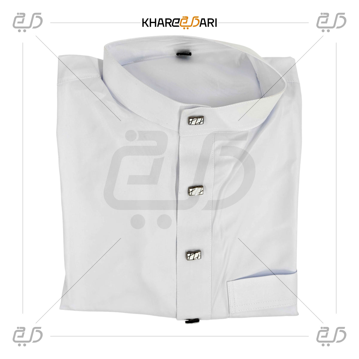 Classic Saudi White Button-Down Jubba