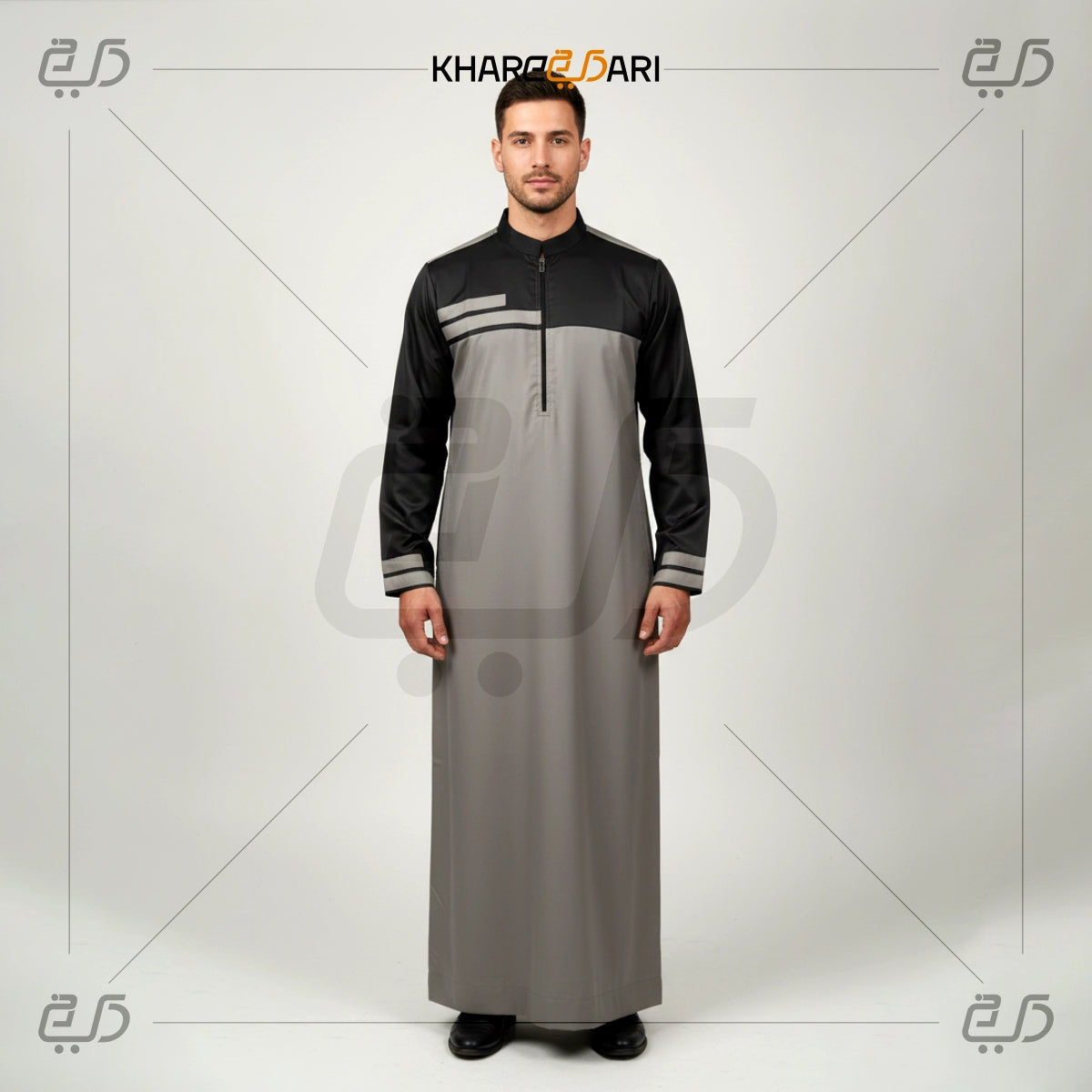 Sporty Triple-Stripe Half-Zip Kids Jubba