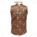 Ethnic Printed Satin Nehru Jacket (Sadri)