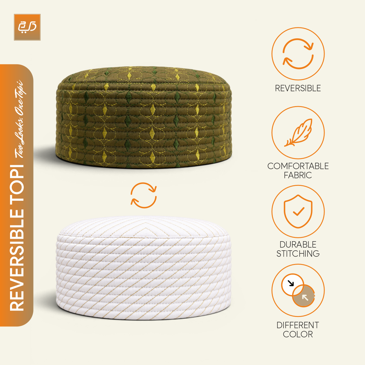 Royal Embroidered Reversible Topi