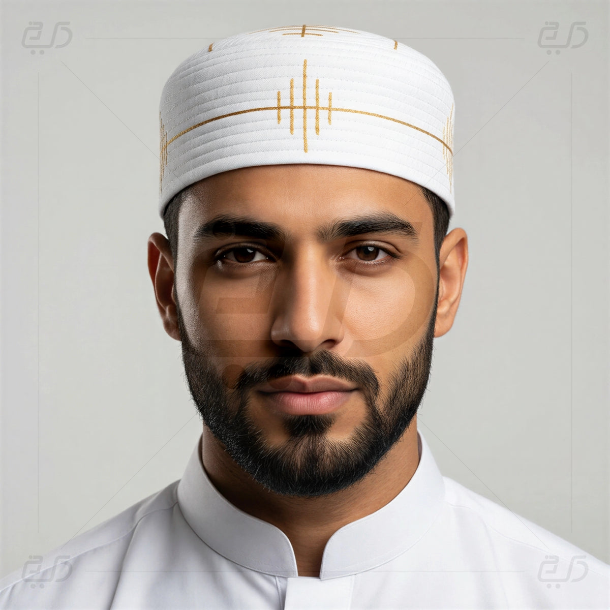 Gold Stitch Reversible Namaz Cap