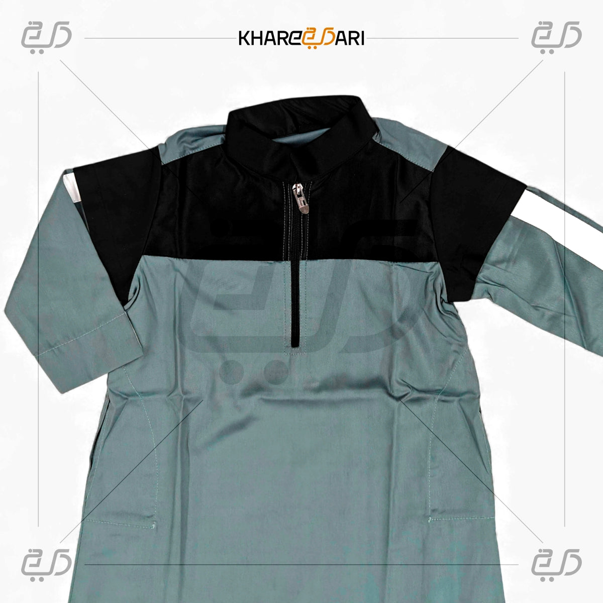 Two-Tone Half Zip Jubba For Kids